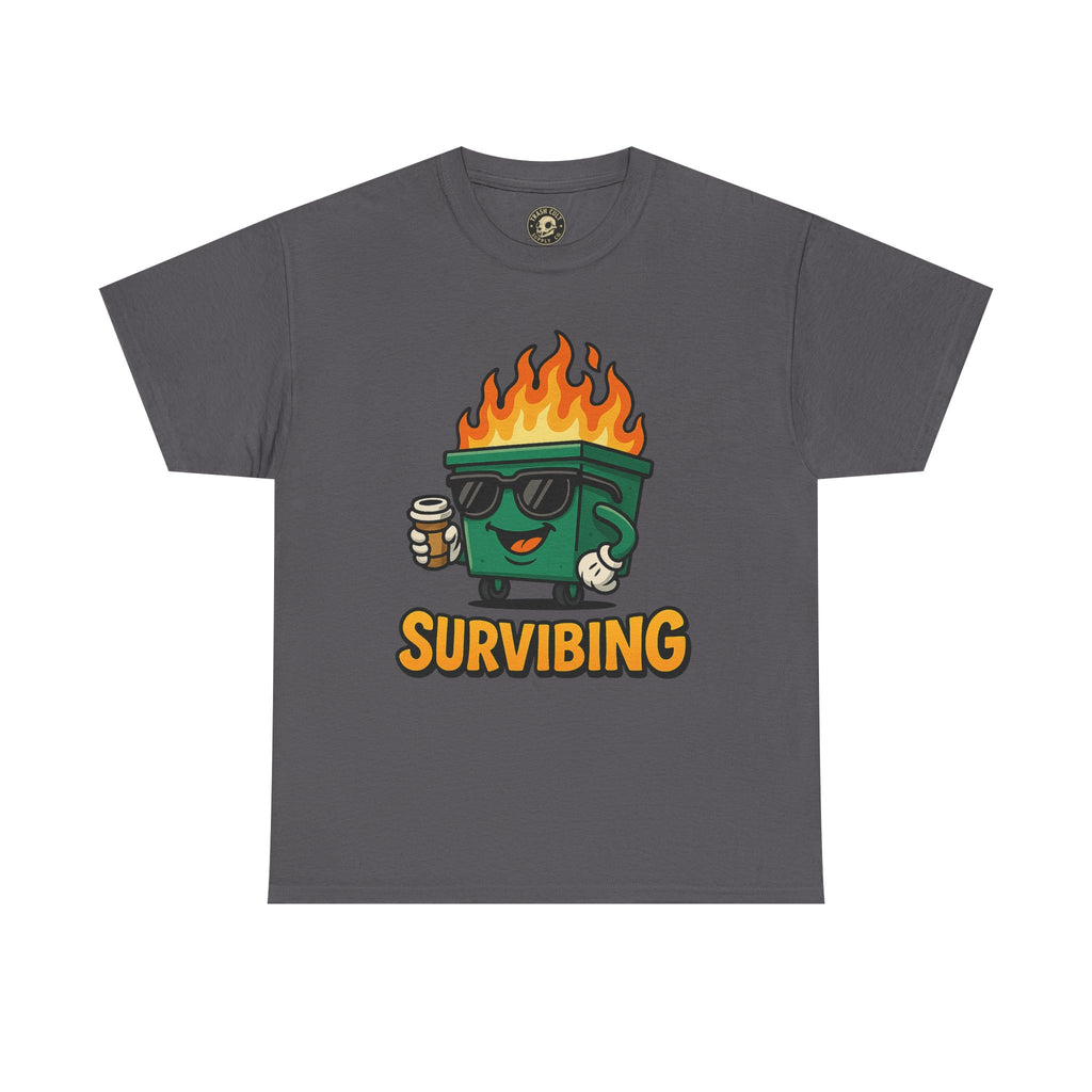 Surviving Coffee Vibes Unisex Heavy Cotton Tee, Perfect for Coffee Lovers, Funny Gift for Friends, Casual Wear, Everyday Mood T-Shirt