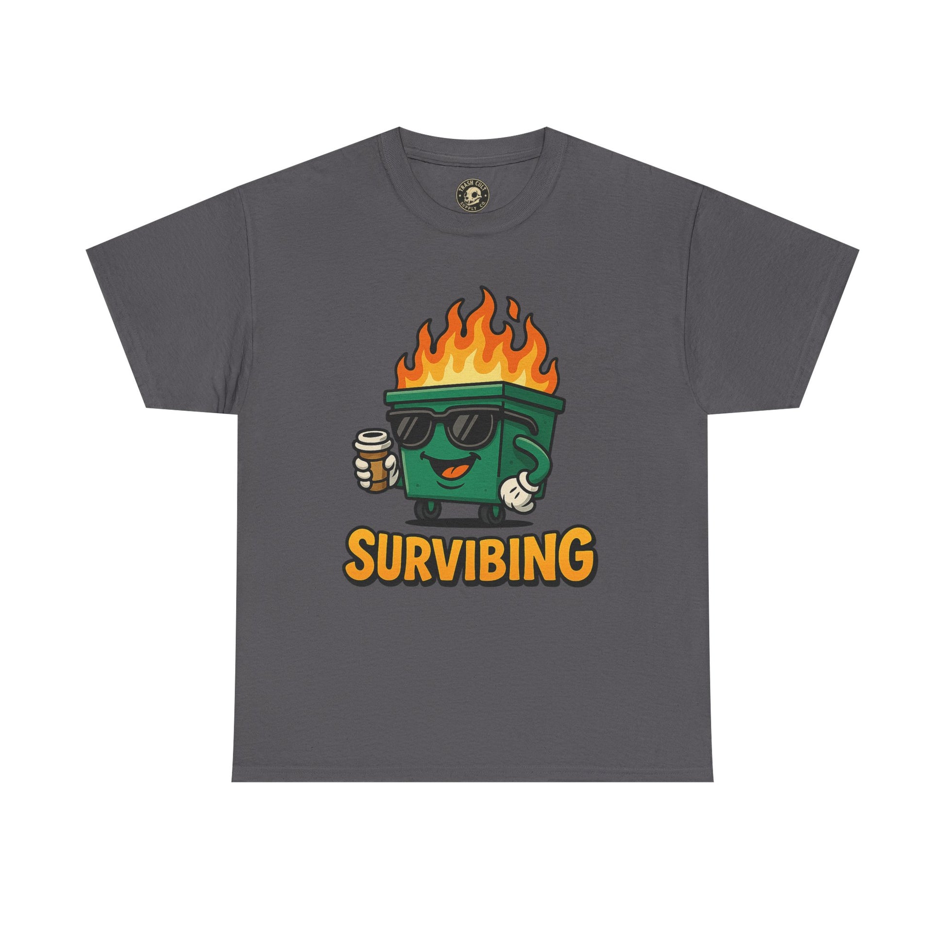 Surviving Coffee Vibes Unisex Heavy Cotton Tee, Perfect for Coffee Lovers, Funny Gift for Friends, Casual Wear, Everyday Mood T-Shirt