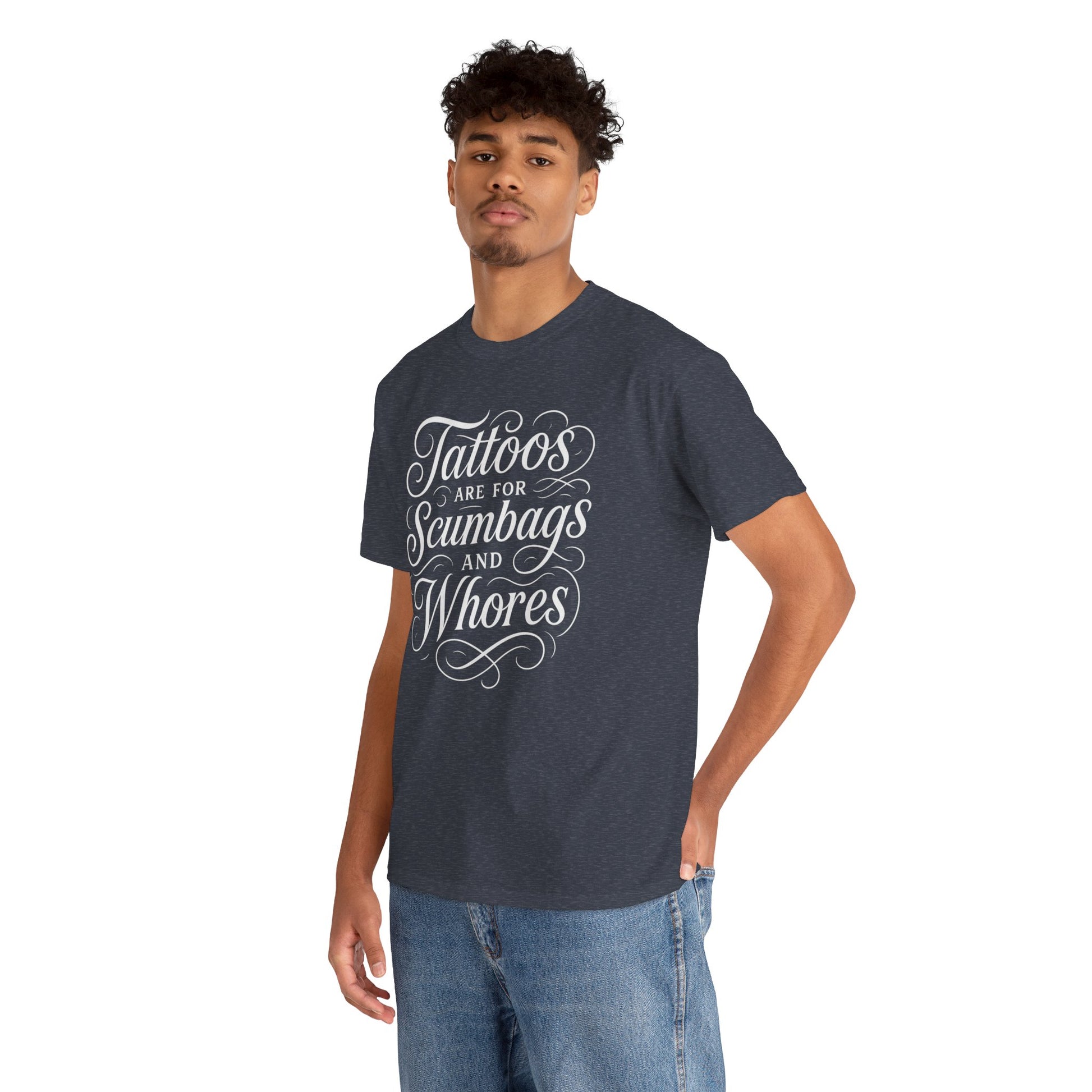 Casual Graphic Tee - "Tattoos Are for Scumbags and Whores" - Edgy Streetwear, Gift for Tattoo Lovers, Fun Unisex Fashion, Unique [...]