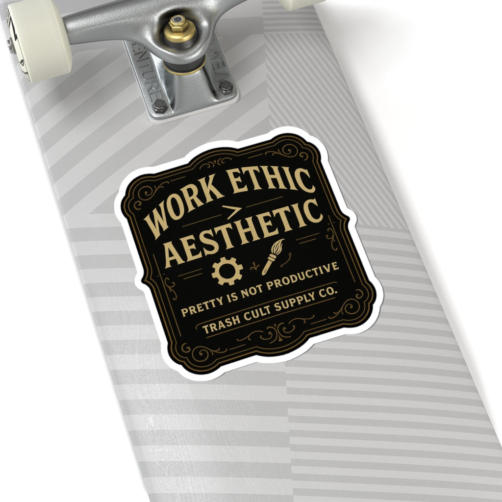 Work Ethic > Aesthetic Sticker – Vintage Vigilante | Trash Cult Supply Co.