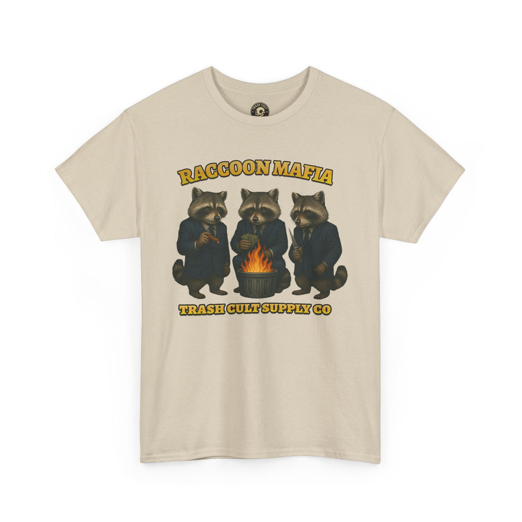 Raccoon Mafia T-Shirt – Realistic Gangster Raccoons in Suits | Trash Cult Supply Co | Gildan 5000