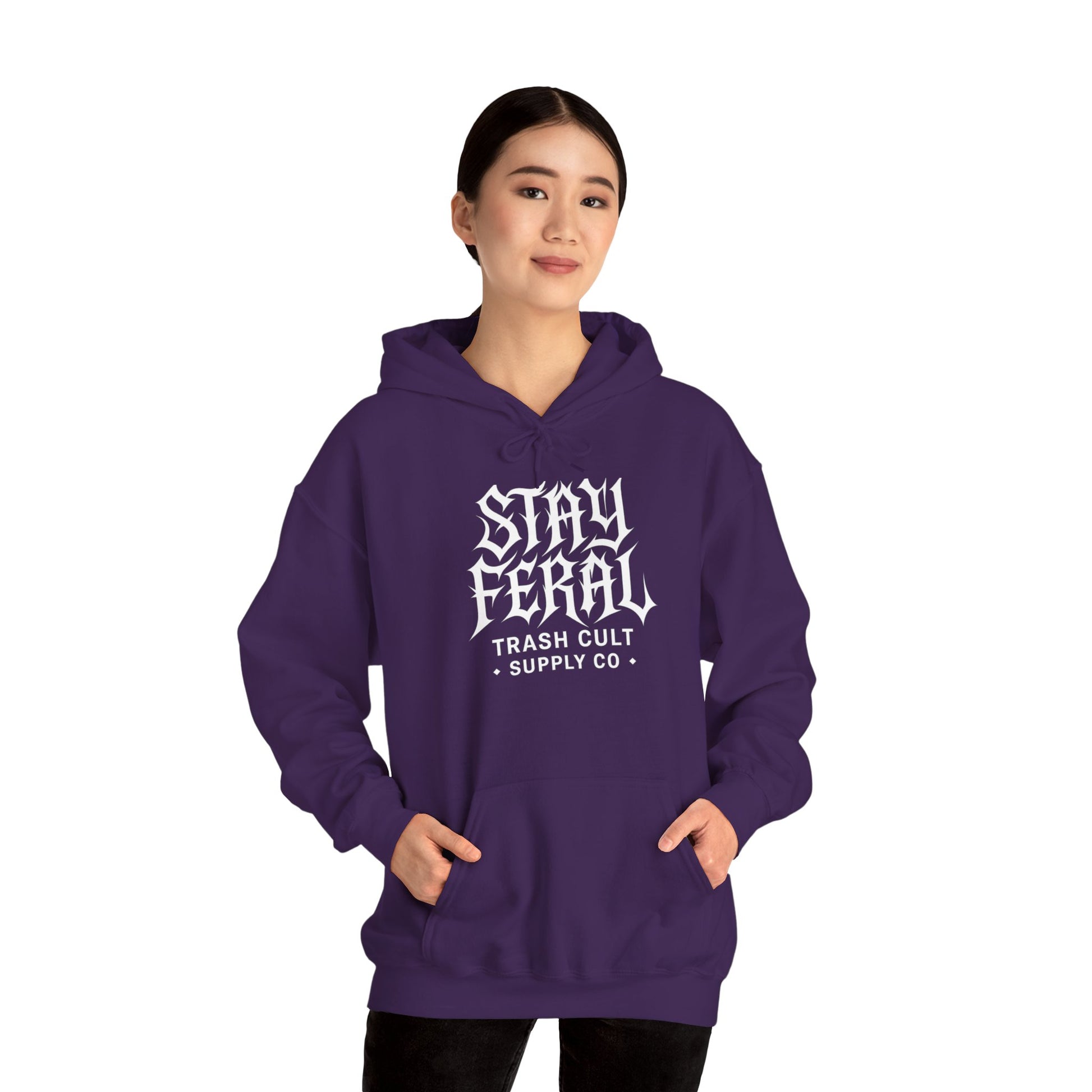 Stay Feral Gothic Hoodie – Trash Cult Supply Co Unisex Pullover
