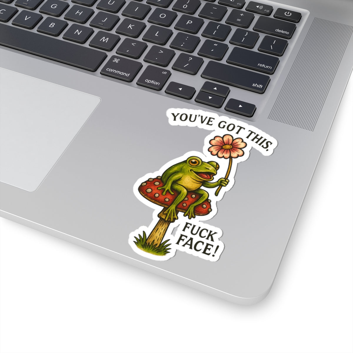 Kiss-Cut Stickers: Motivational Frog Design for Laptops, Journals, Water Bottles, Gifts, Fun Decor