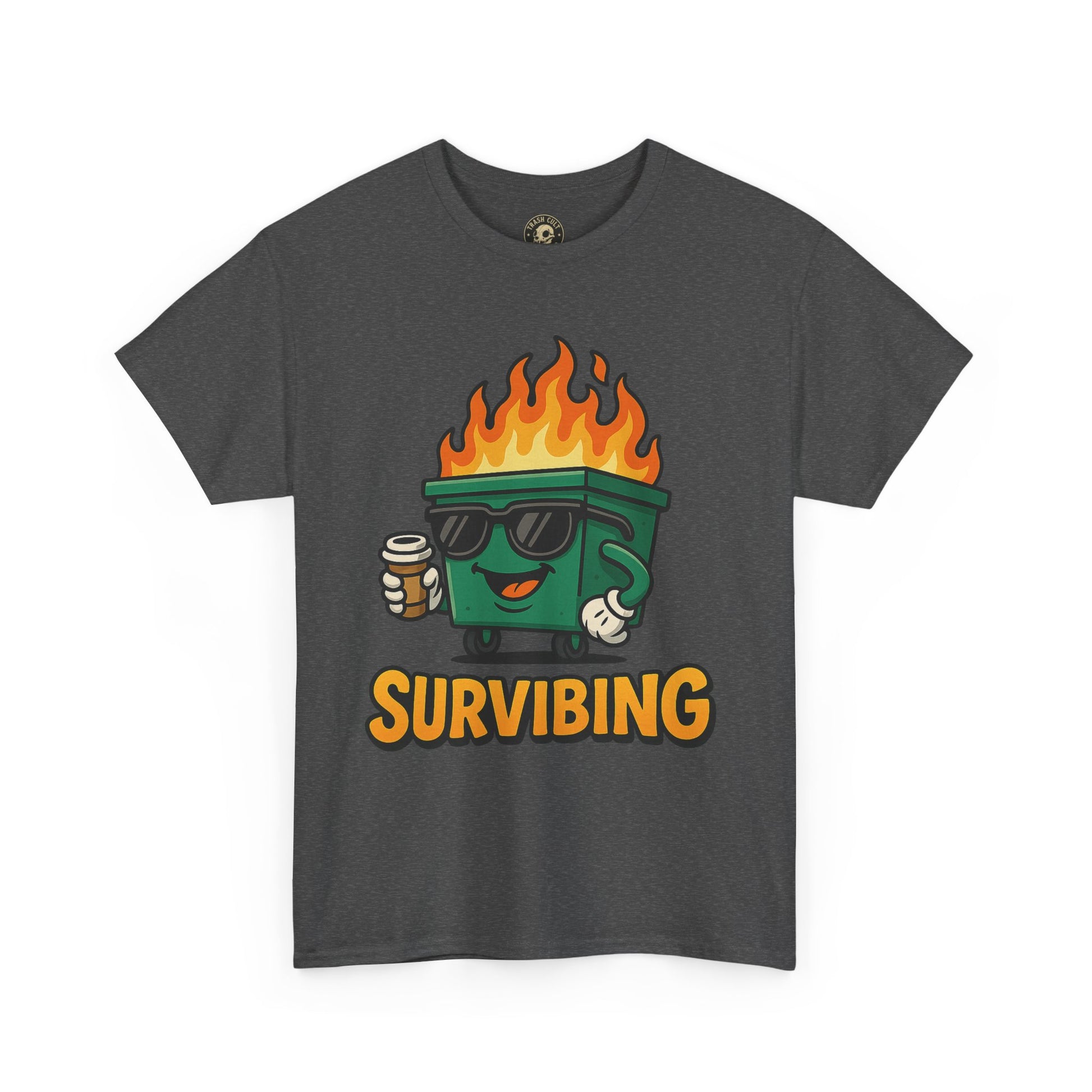 Surviving Coffee Vibes Unisex Heavy Cotton Tee, Perfect for Coffee Lovers, Funny Gift for Friends, Casual Wear, Everyday Mood T-Shirt