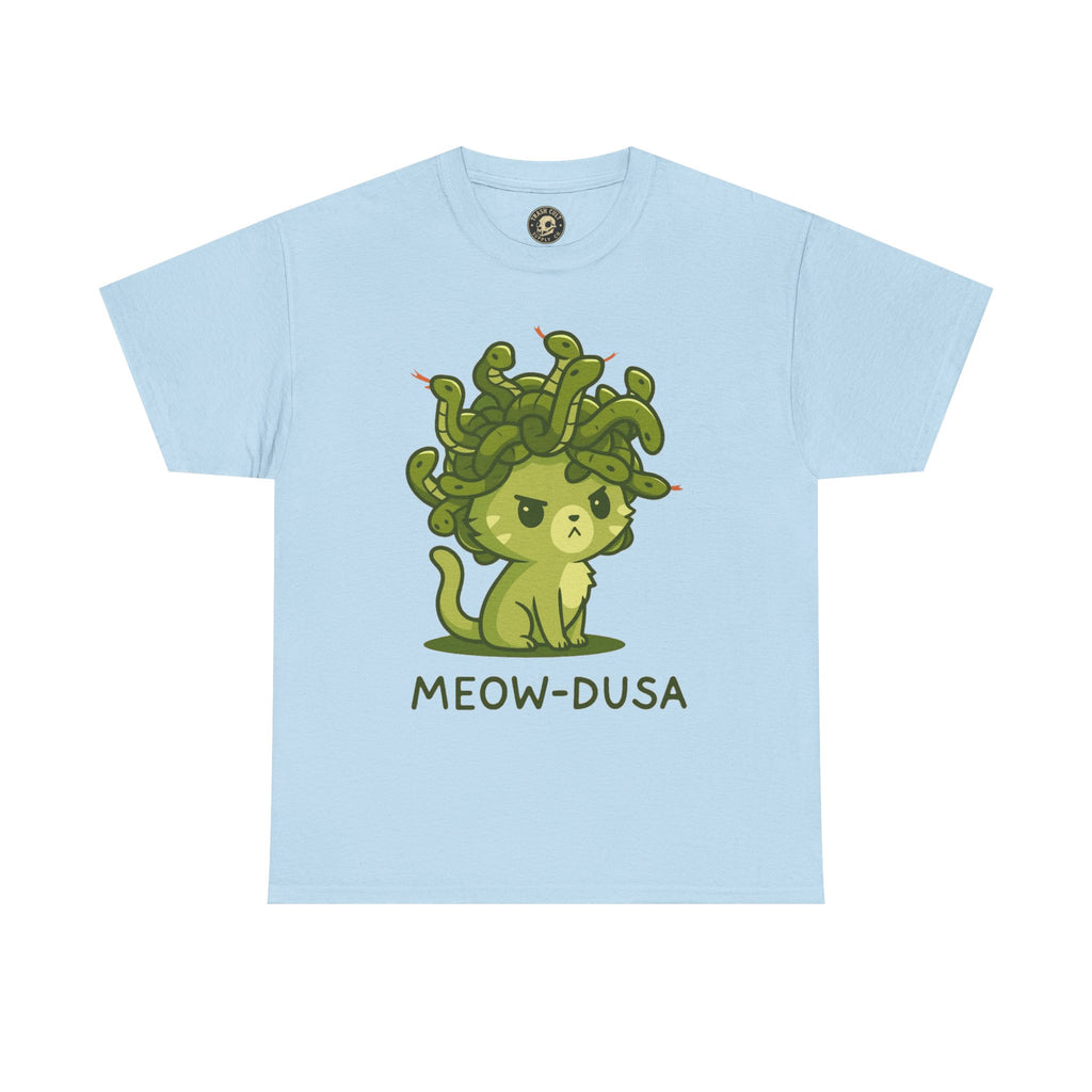 Meow-dusa Funny Cat Medusa T-Shirt – Gildan 5000 Heavy Cotton Tee