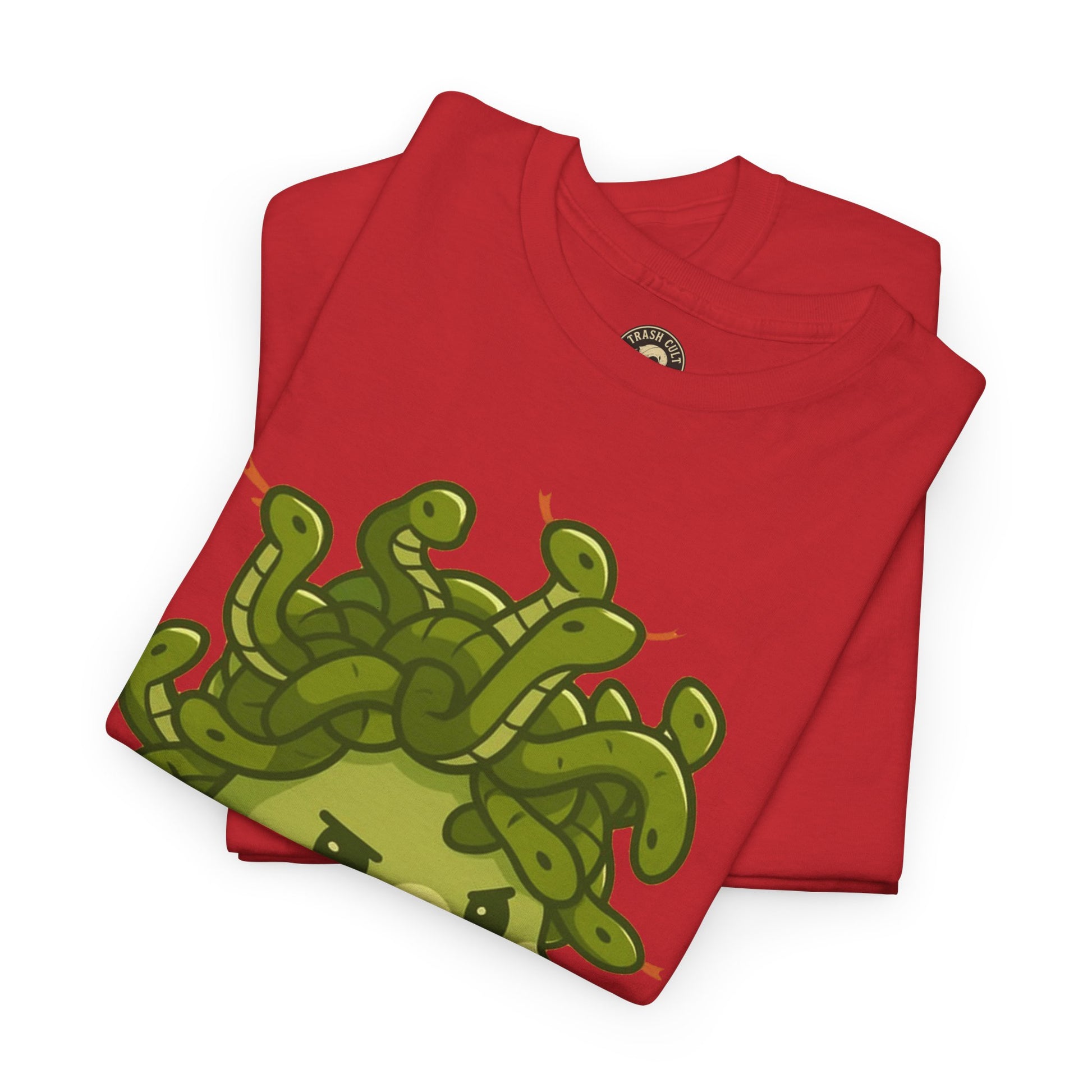 Meow-dusa Funny Cat Medusa T-Shirt – Gildan 5000 Heavy Cotton Tee