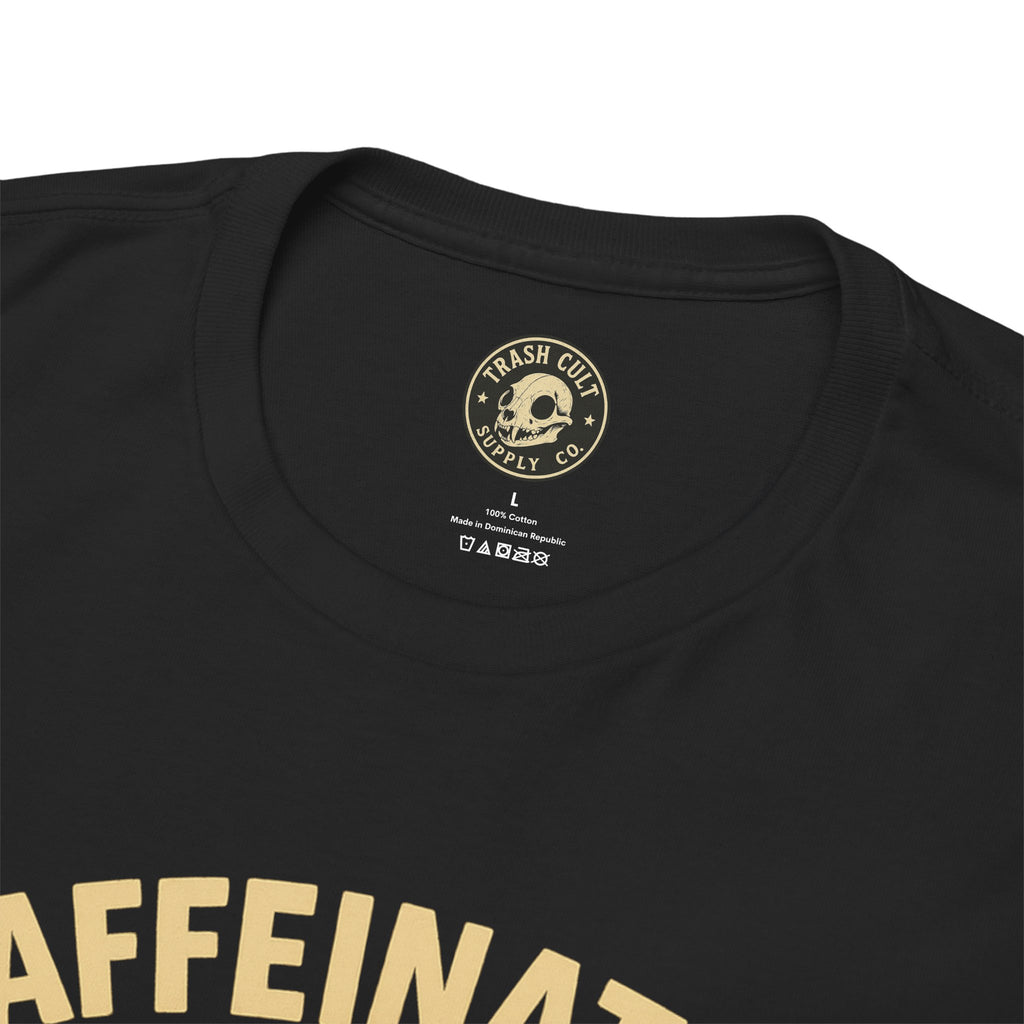 Caffeinated and Combative Tee, Funny Graphic T-Shirt, Coffee Lover Gift, Unisex Casual Wear, Birthday Present, Everyday Style