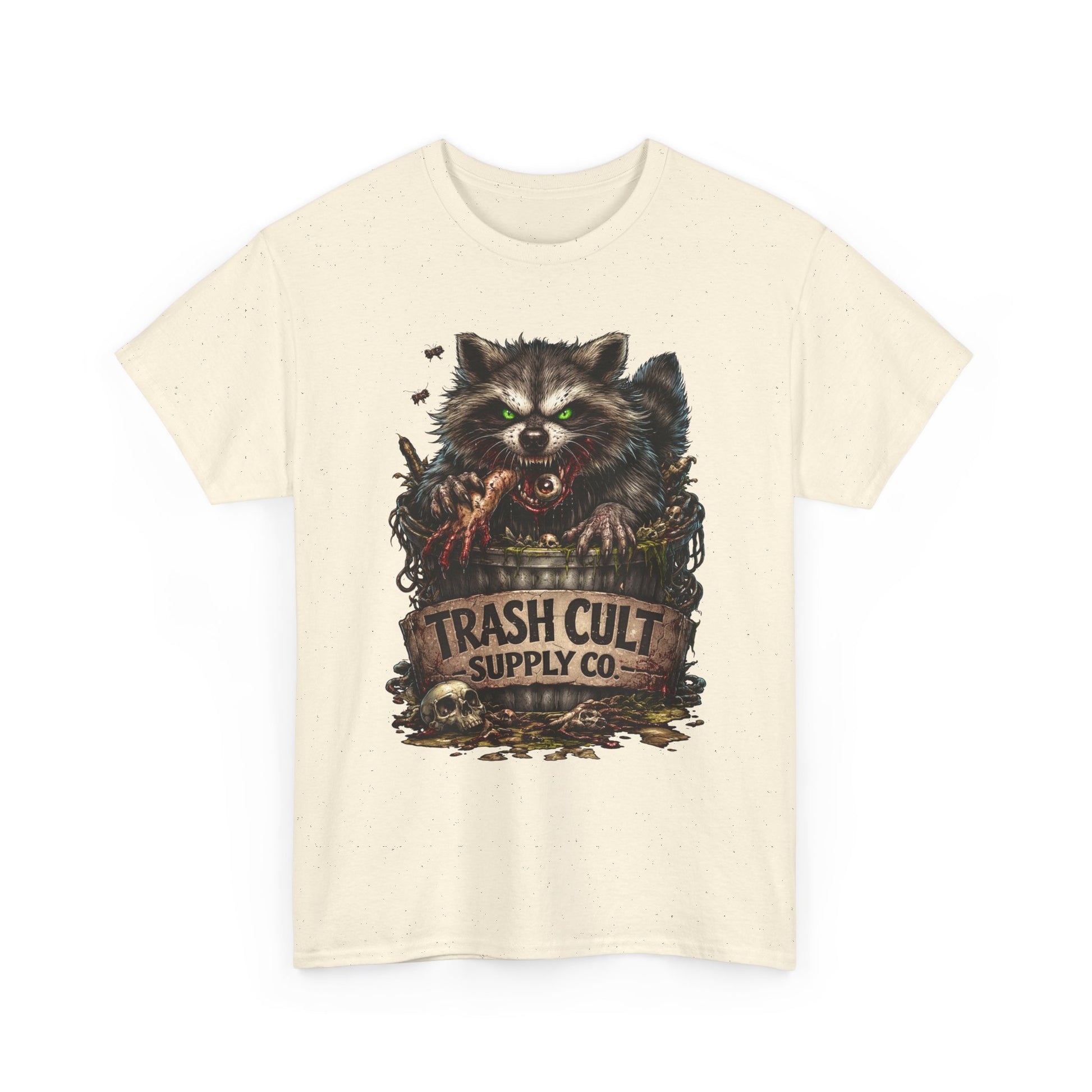 Raccoon 'Trash Cult Supply Co.' Graphic Tee — Vintage Grunge Animal Streetwear