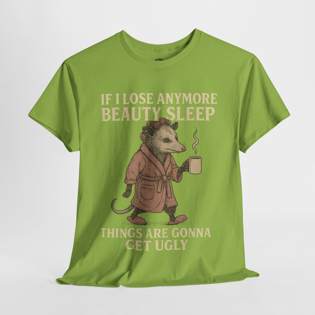 Funny Unisex Heavy Cotton Tee - "If I Lose Anymore Beauty Sleep, Things Are Gonna Get Ugly" - Gift, Sleepwear, Humor, Casual Wear, [...]