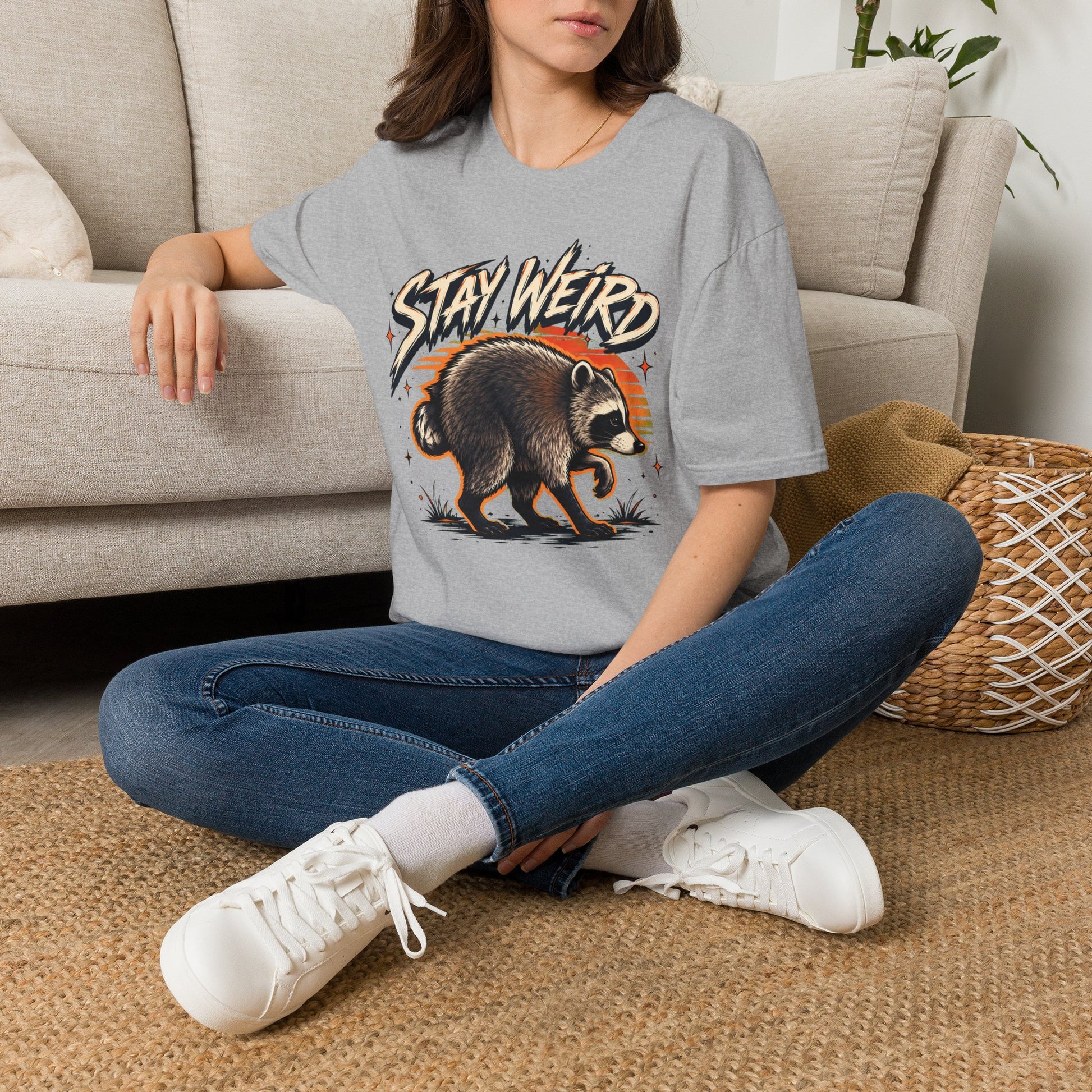 Stay Weird Raccoon Jimothy T-Shirt — Vintage Graphic Tee