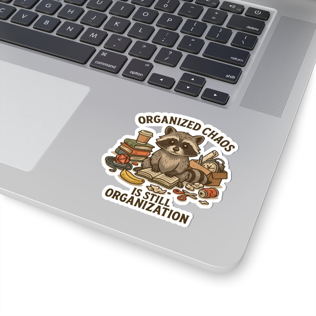 Organized Chaos Raccoon Sticker – ADHD Funny Kiss Cut Vinyl Decal – Trash Cult Supply Co.