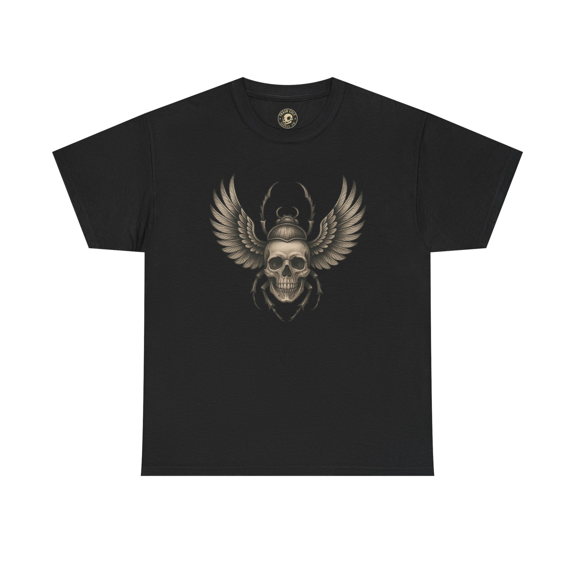 Winged Skull Scarab Shirt – Dark Gothic Beetle Graphic Tee – Gildan 5000 Unisex
