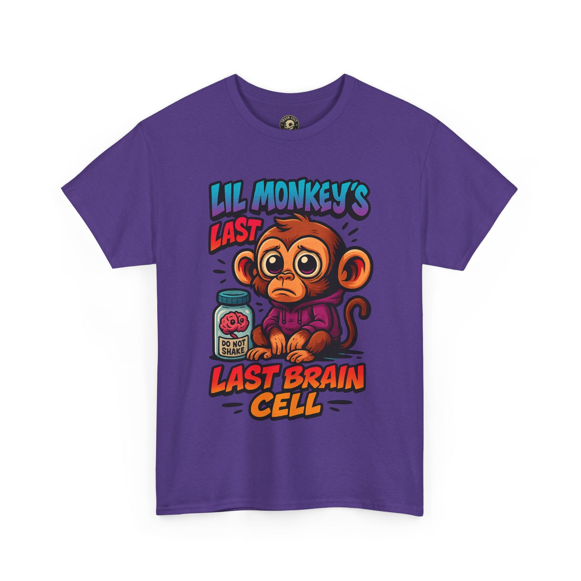 Lil Monkey’s Last Brain Cell Tee – Funny ADHD Cartoon Shirt – Gildan Heavy Cotton