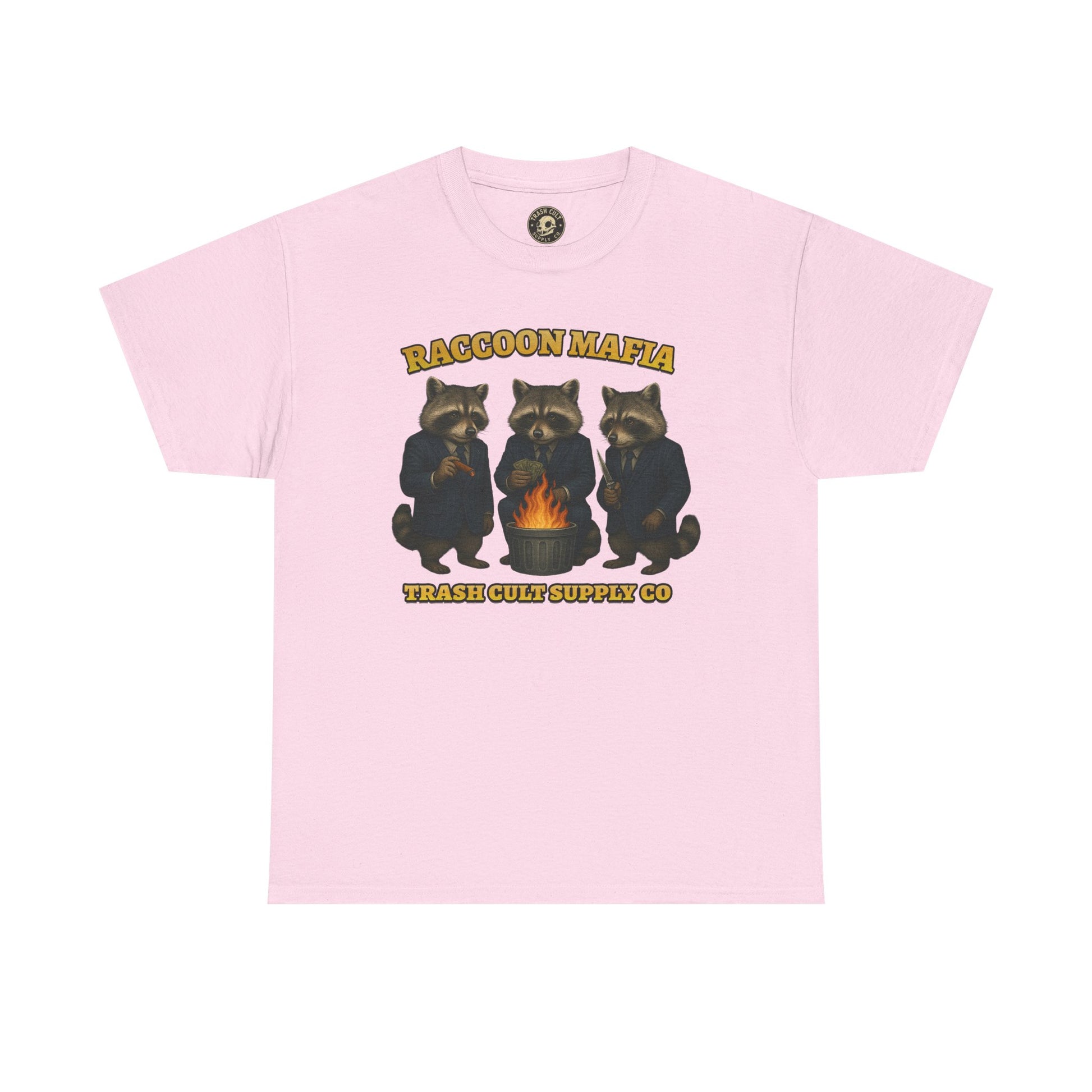 Raccoon Mafia T-Shirt – Realistic Gangster Raccoons in Suits | Trash Cult Supply Co | Gildan 5000