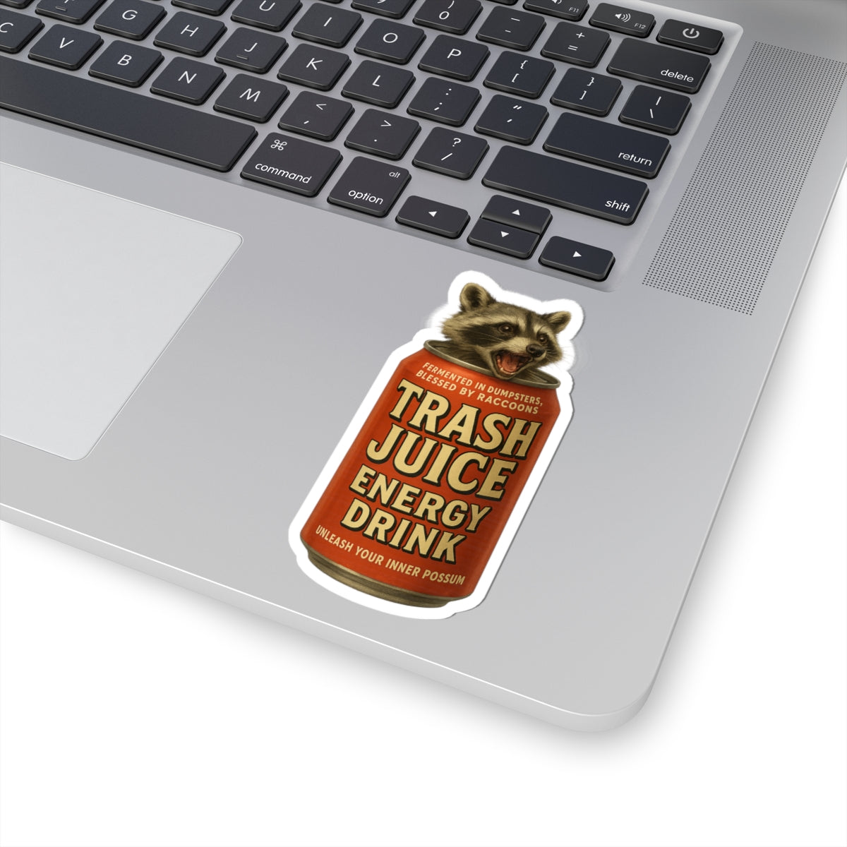Trash Juice Raccoon Stickers, Funny Vinyl Decals for Laptop, Water Bottle, Office Decor, Gifts for Animal Lovers, Quirky Home Decor