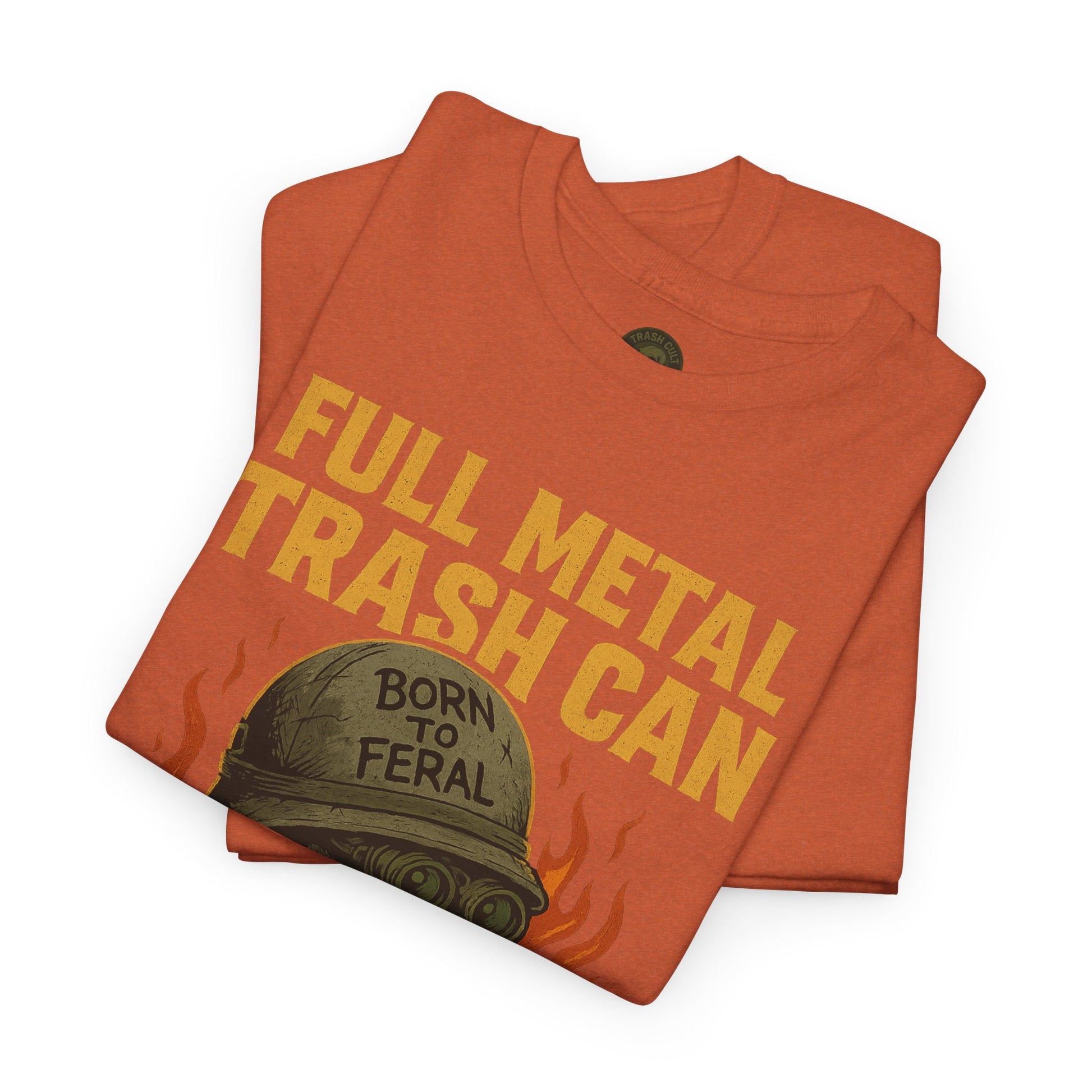 Full Metal Trash Can T-Shirt – Born to Feral Raccoon Graphic | Trash Cult Supply Co. | Gildan 5000 Tee