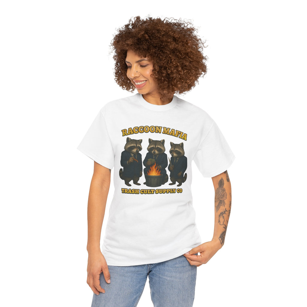 Raccoon Mafia T-Shirt – Realistic Gangster Raccoons in Suits | Trash Cult Supply Co | Gildan 5000