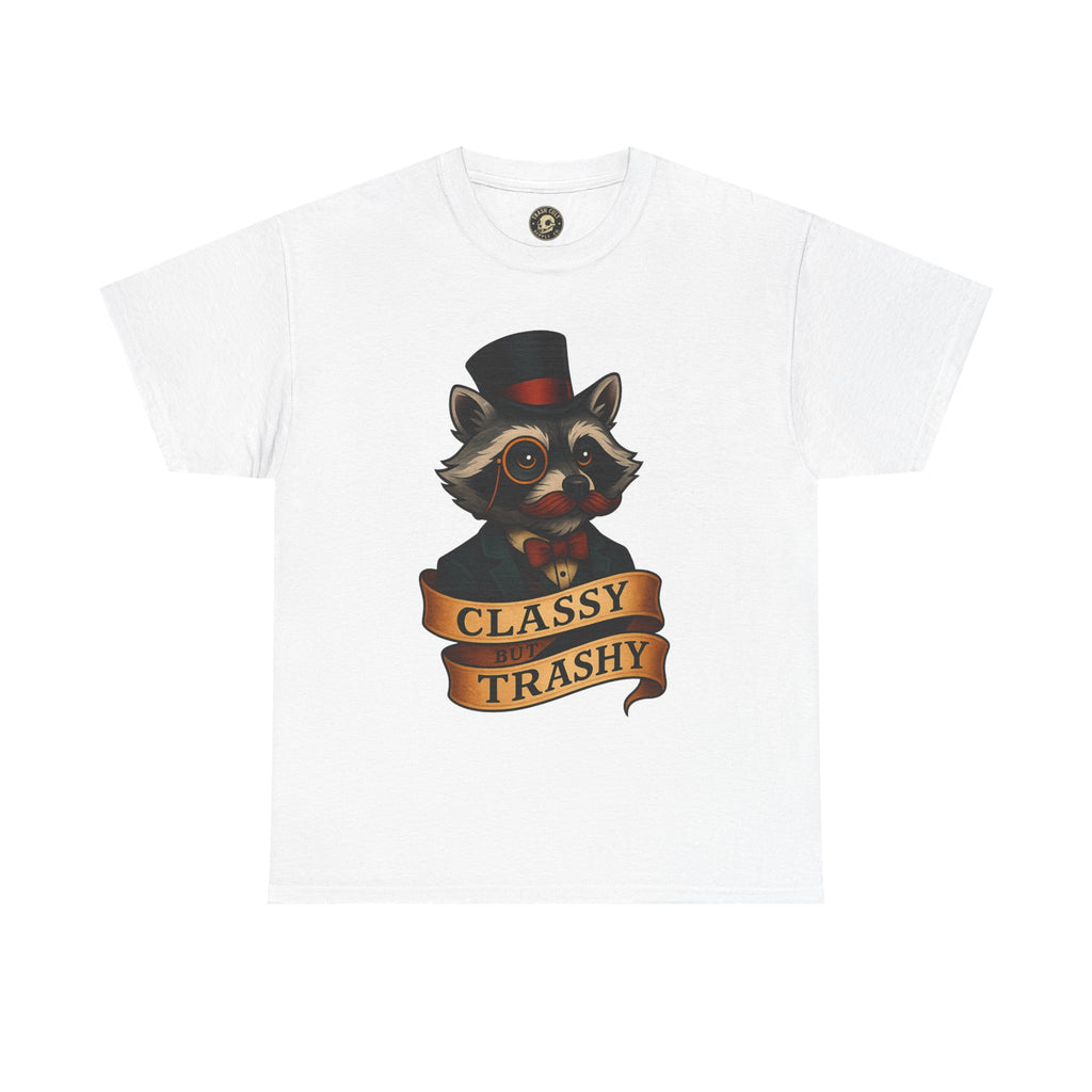 Classy Trashy Raccoon Tee, Unisex Heavy Cotton Tee, Funny Animal Shirt, Unique Gift, Casual Wear, Vintage Style T-Shirt