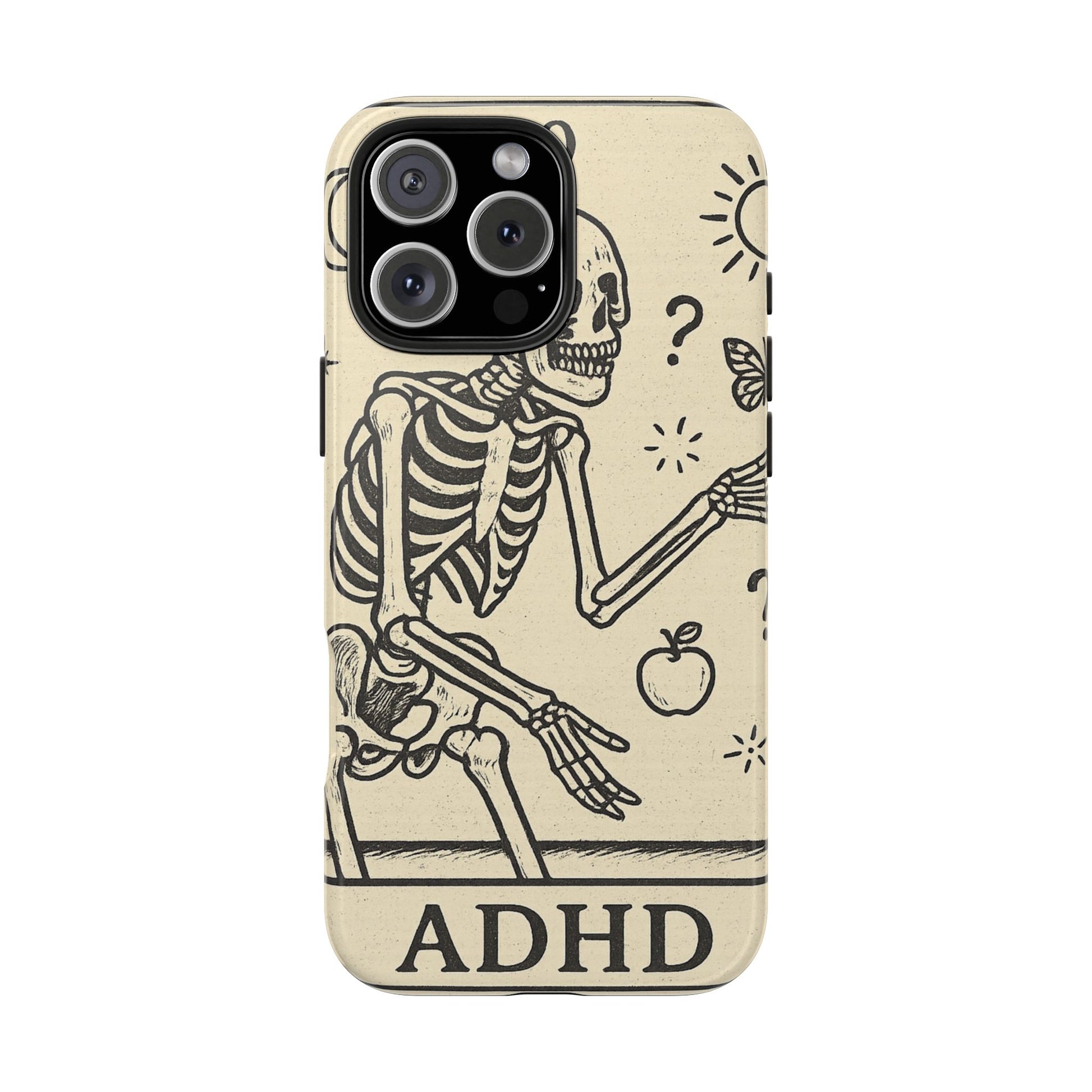 Skeleton ADHD Phone Cases, Unique Phone Cover, Funny ADHD Gift, Quirky Skeleton Design, Cool Accessories for Everyone