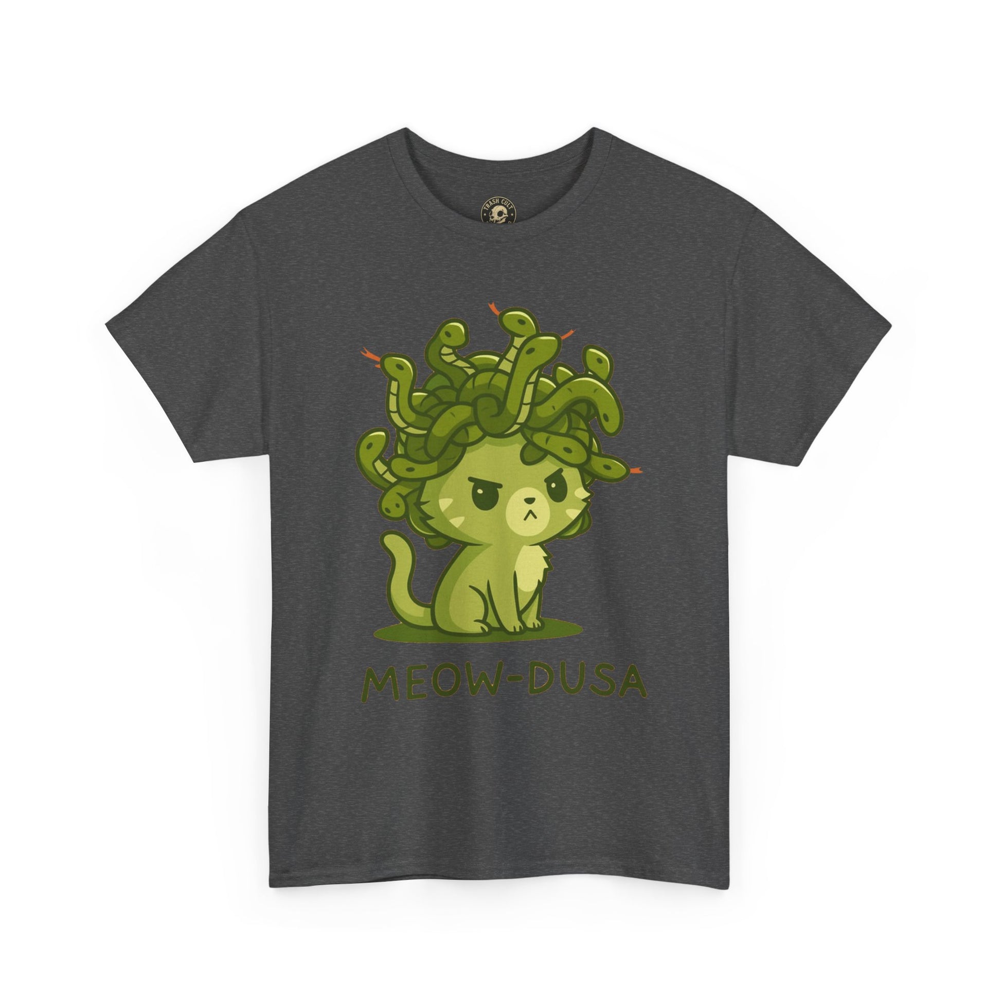 Meow-dusa Funny Cat Medusa T-Shirt – Gildan 5000 Heavy Cotton Tee