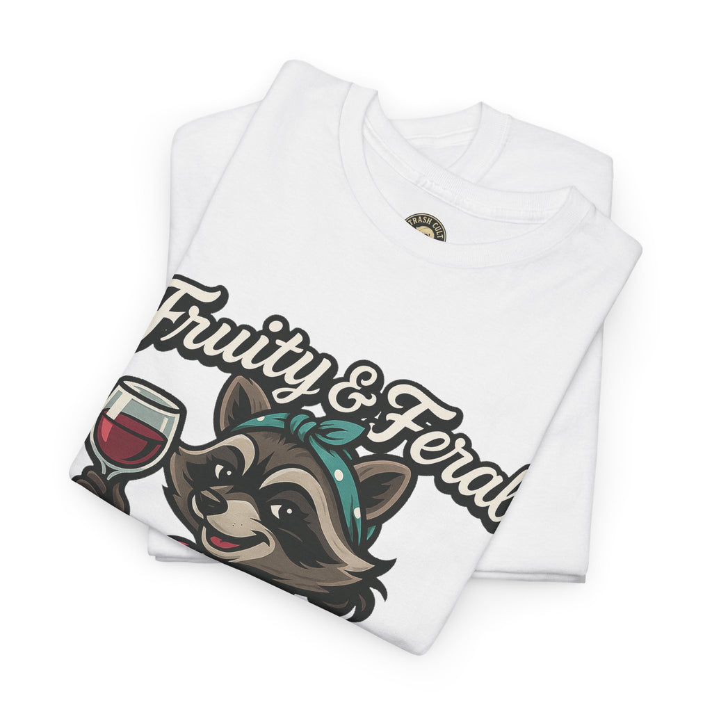 Fruity & Feral Raccoon Housewife Tee – Trash Cult Supply Co. on Gildan 5000