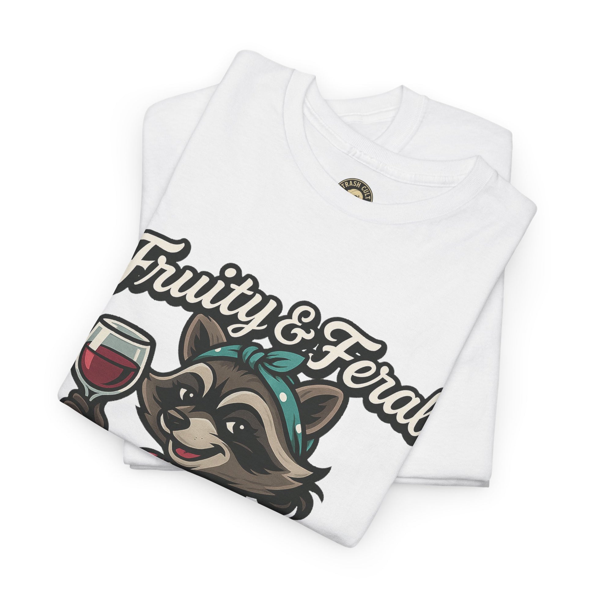 Fruity & Feral Raccoon Housewife Tee – Trash Cult Supply Co. on Gildan 5000