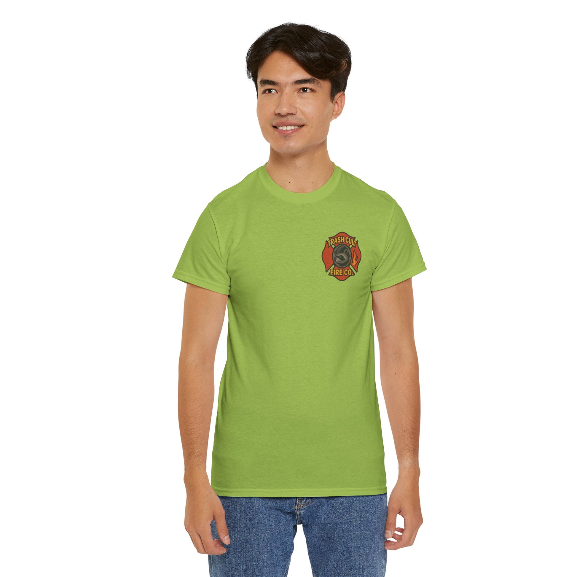 Trash Cult Fire Co. Unisex Tee - Quirky Raccoon Design, Fun Gift, Casual Wear, Firefighter Humor, Unique Apparel