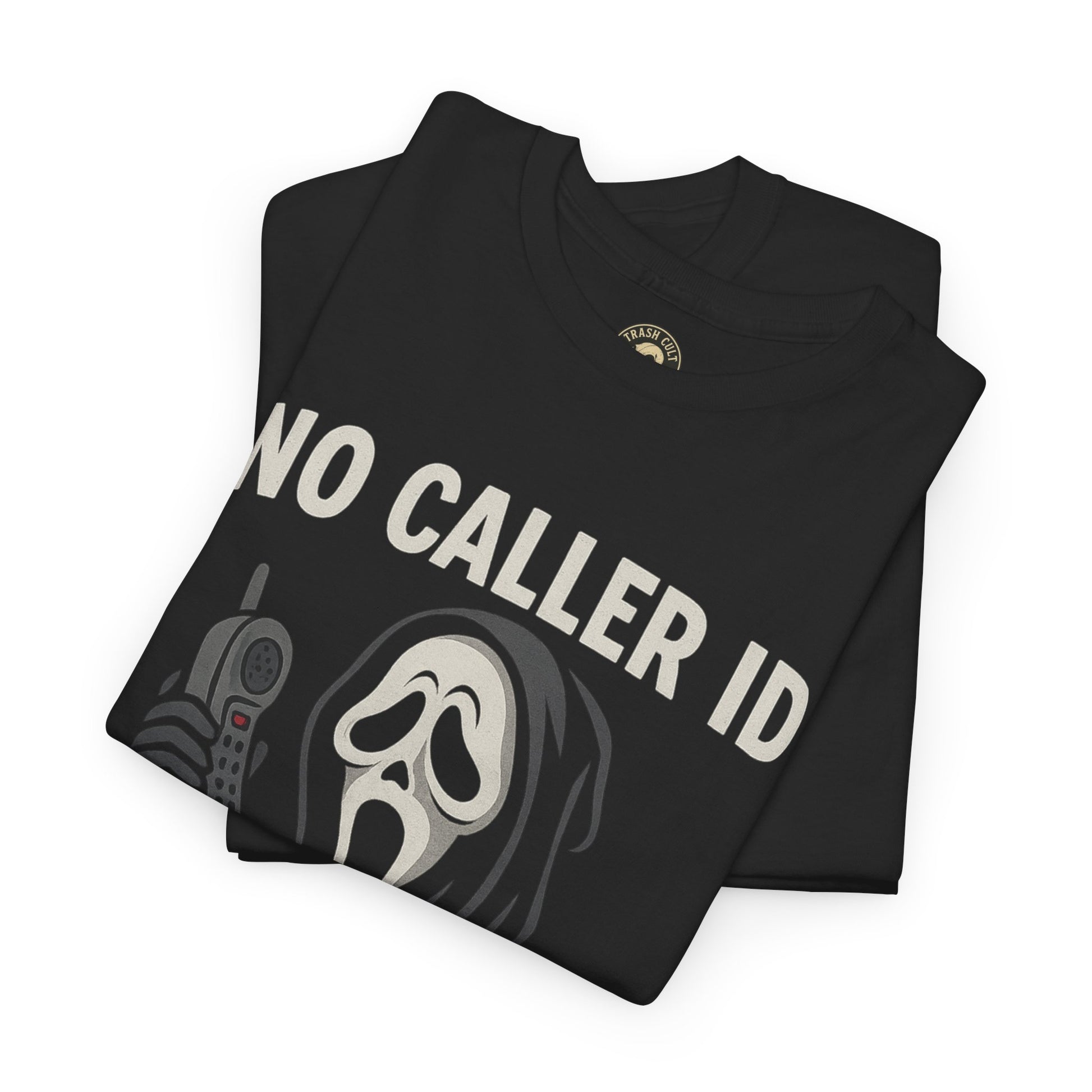 “No Caller ID Not Today Satan” Ghostface Parody Shirt – Funny Horror Graphic Tee – Gildan 5000