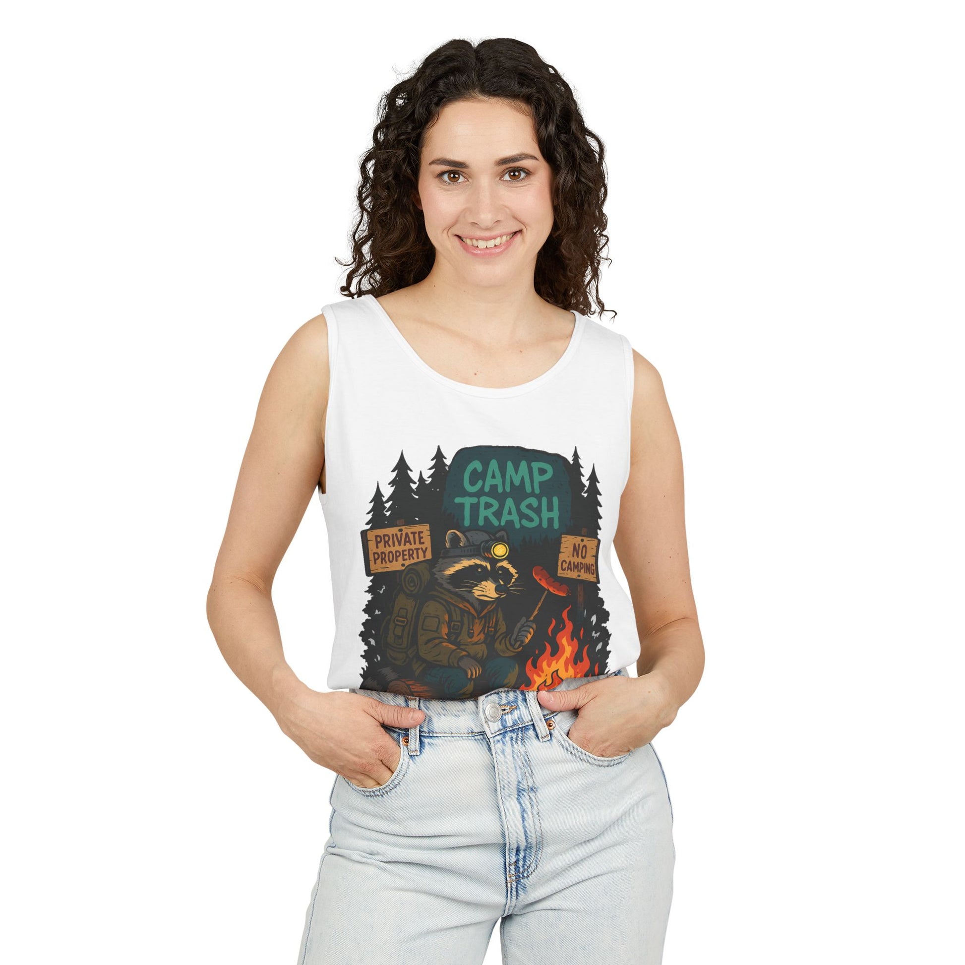 Camp Trash Raccoon Tank Top – Feral & Off-Grid Summer Shirt by Trash Cult