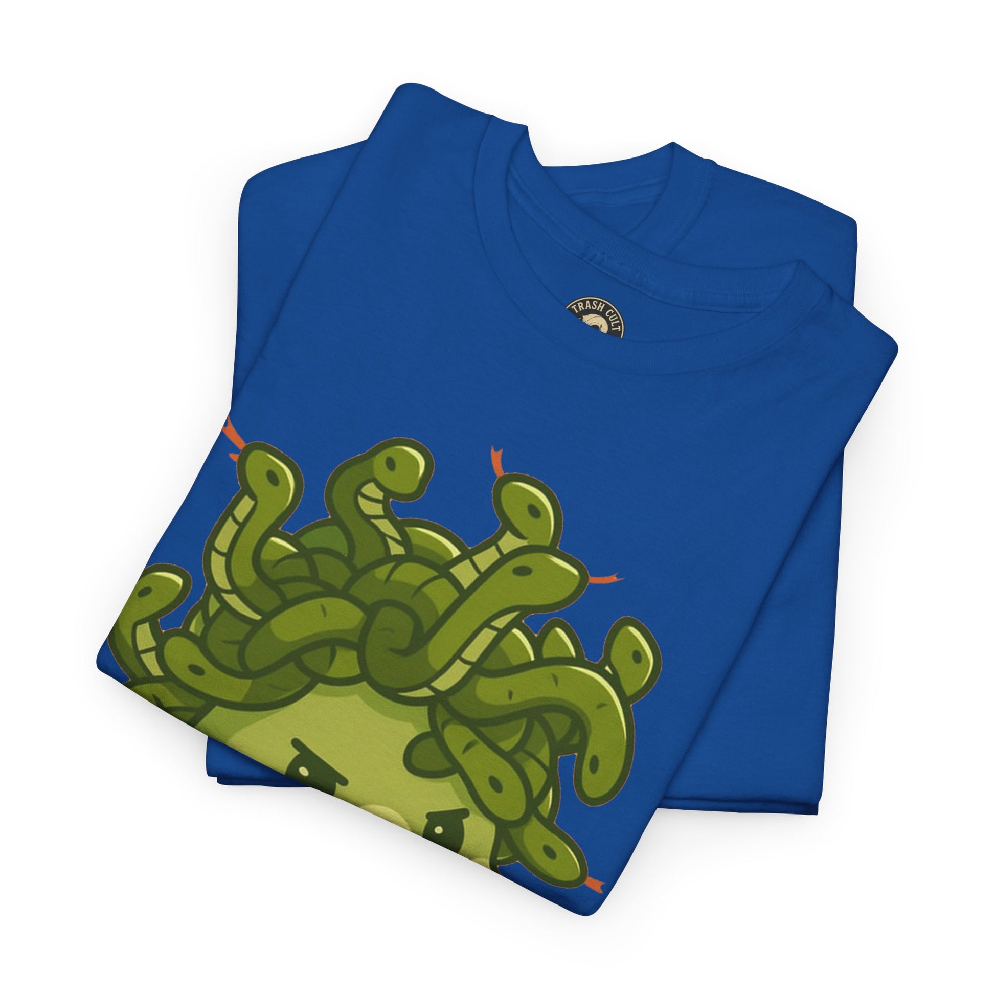 Meow-dusa Funny Cat Medusa T-Shirt – Gildan 5000 Heavy Cotton Tee
