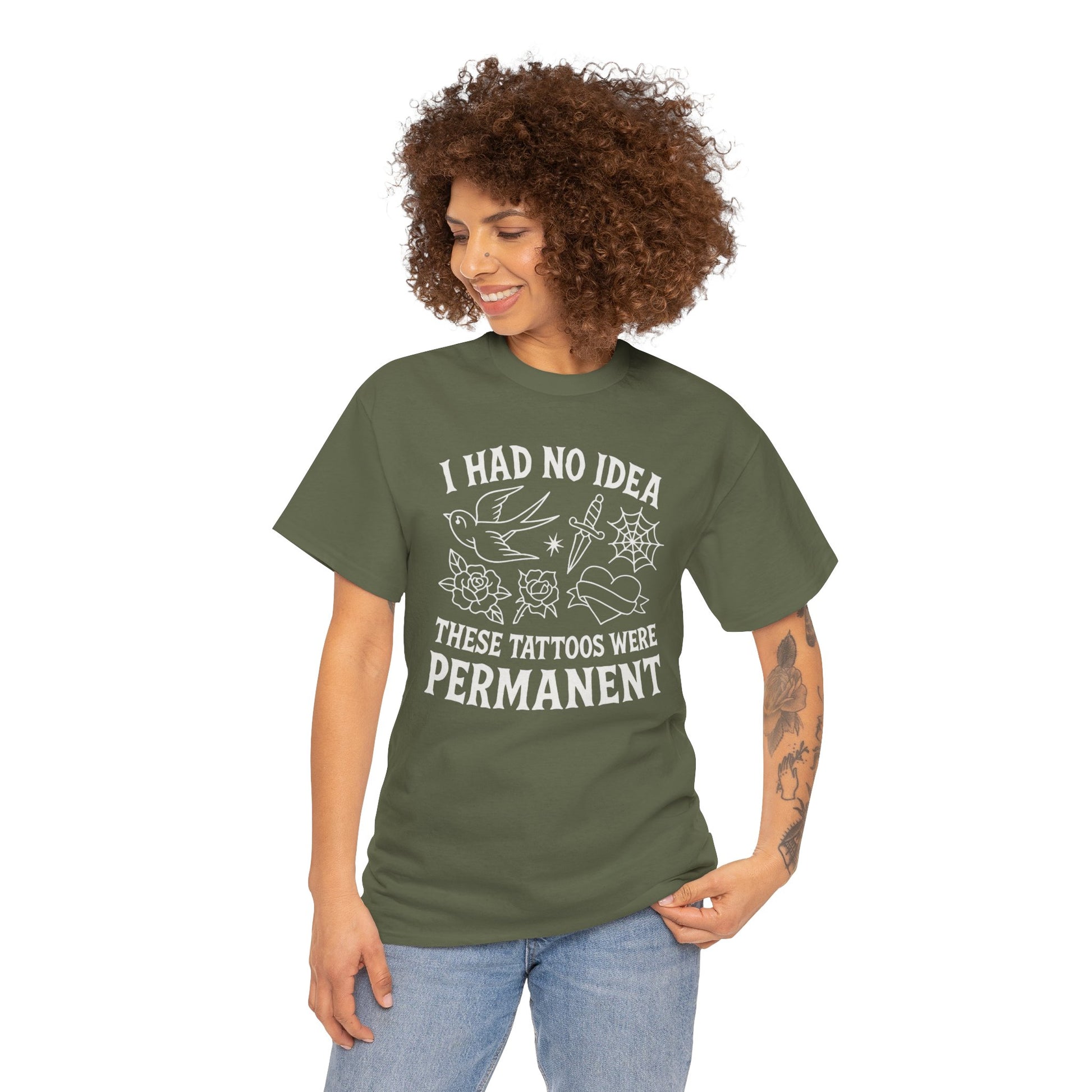 I Had No Idea These Tattoos Were Permanent Shirt – Funny Tattoo Flash Tee – Gildan 5000