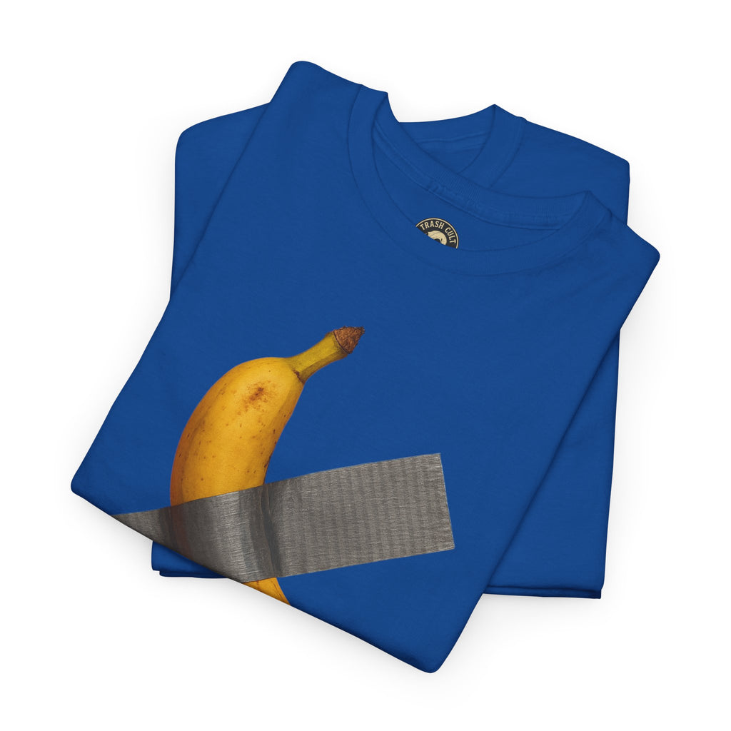 “ART IS DEAD” Banana Duct Tape Meme Tee – Satirical Art Parody Shirt by Trash Cult Supply Co.