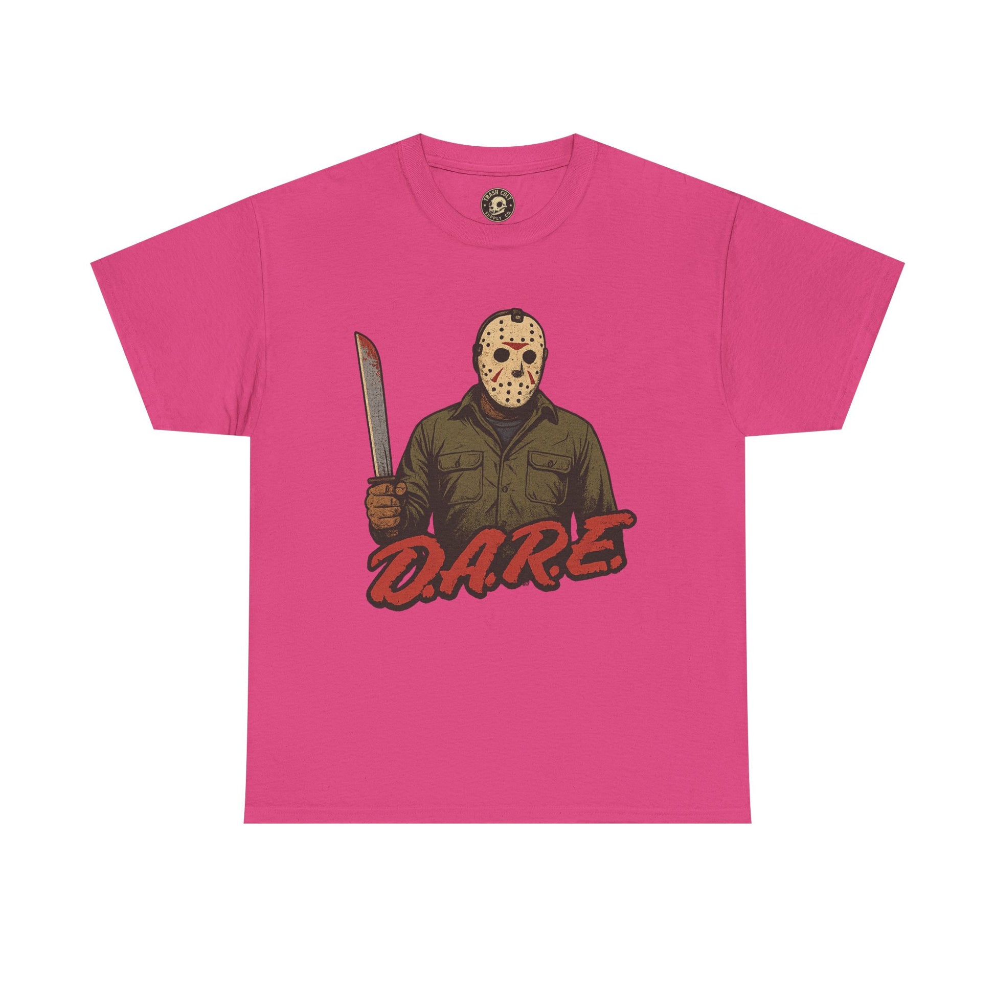 Jason Voorhees D.A.R.E. Parody Shirt – 1980s Horror Meme Tee | Gildan 5000 Slasher Graphic