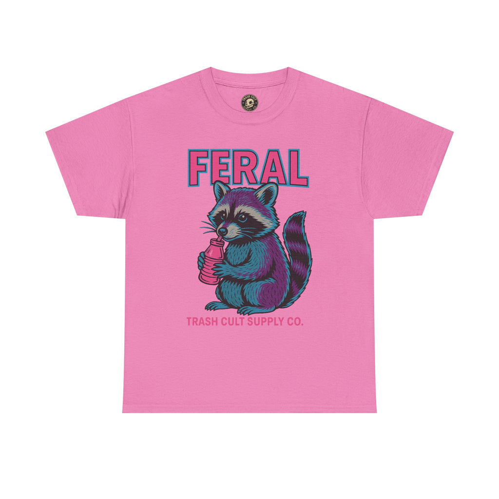 FERAL Raccoon 80s Retro Shirt – Trash Cult Supply Co. – Gildan 5000 Tee