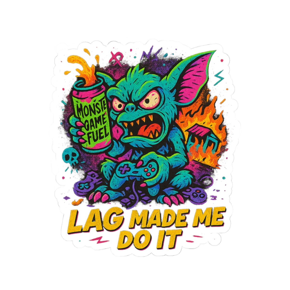 Lag Made Me Do It – Limited Edition Kiss Cut Sticker | Illuminasty Drop