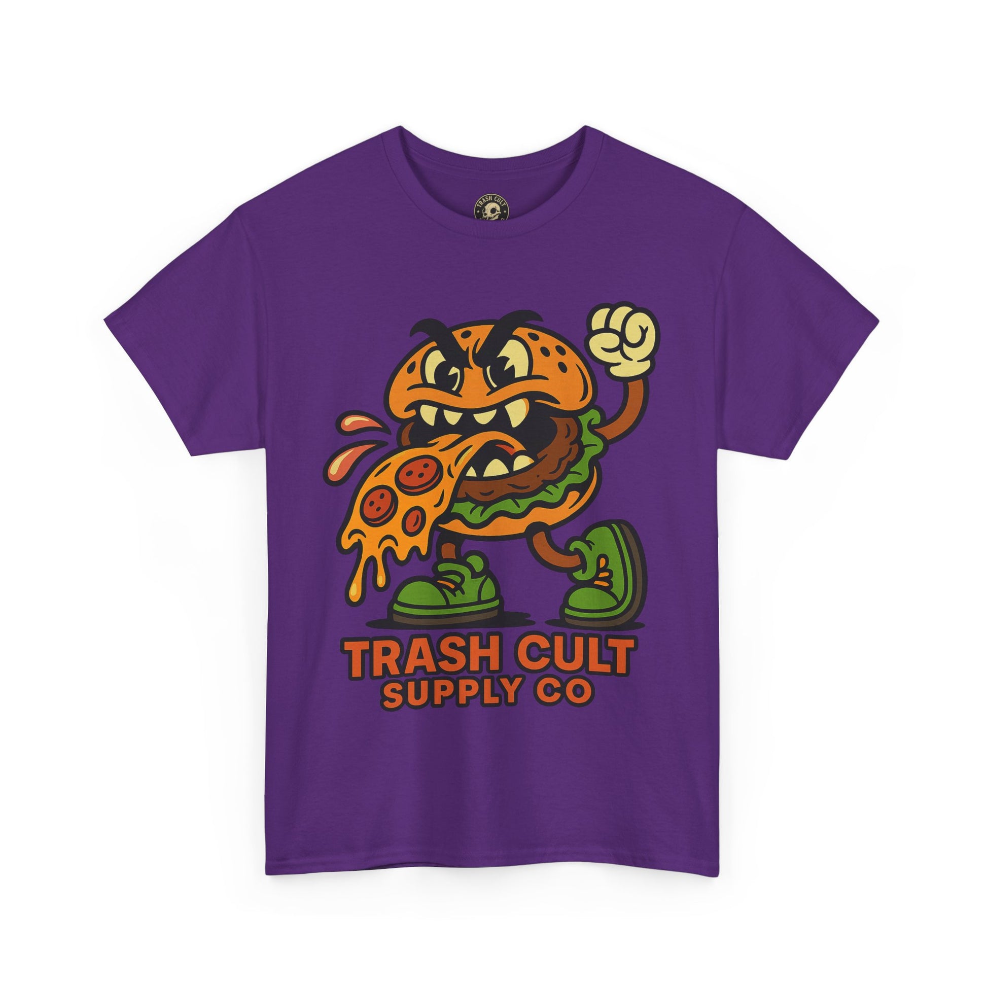 Angry Burger Pizza Spitter Tee – Trash Cult Supply Co | Gildan 5000 Shirt
