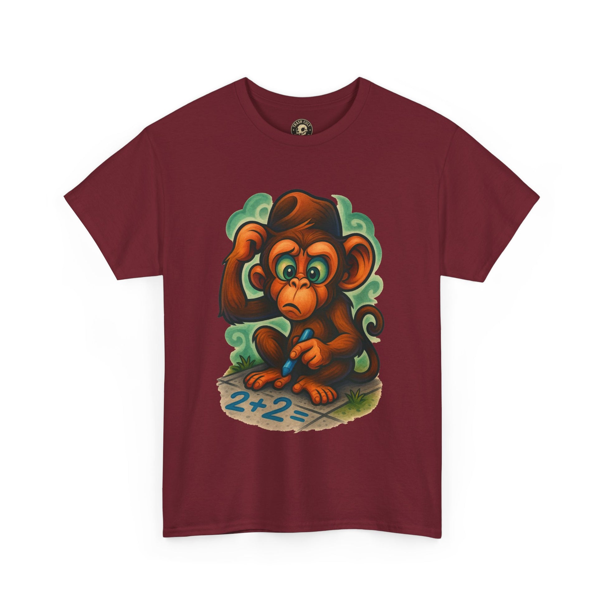 Confused Monkey Math Shirt – Funny Thoughtful Graphic Tee | Unisex Gildan 5000
