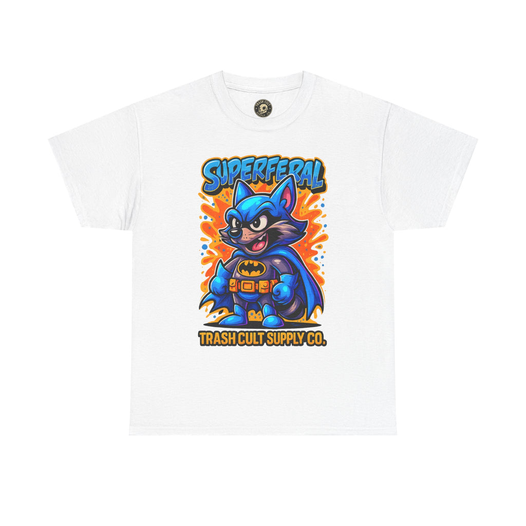 SuperFeral Raccoon Graffiti Shirt – Bold New School Superhero Streetwear | Trash Cult Supply Co
