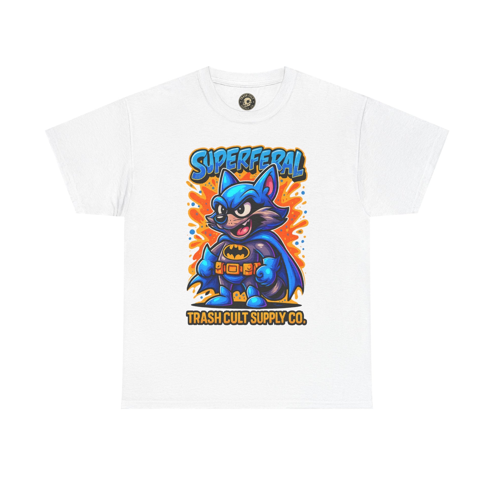 SuperFeral Raccoon Graffiti Shirt – Bold New School Superhero Streetwear | Trash Cult Supply Co