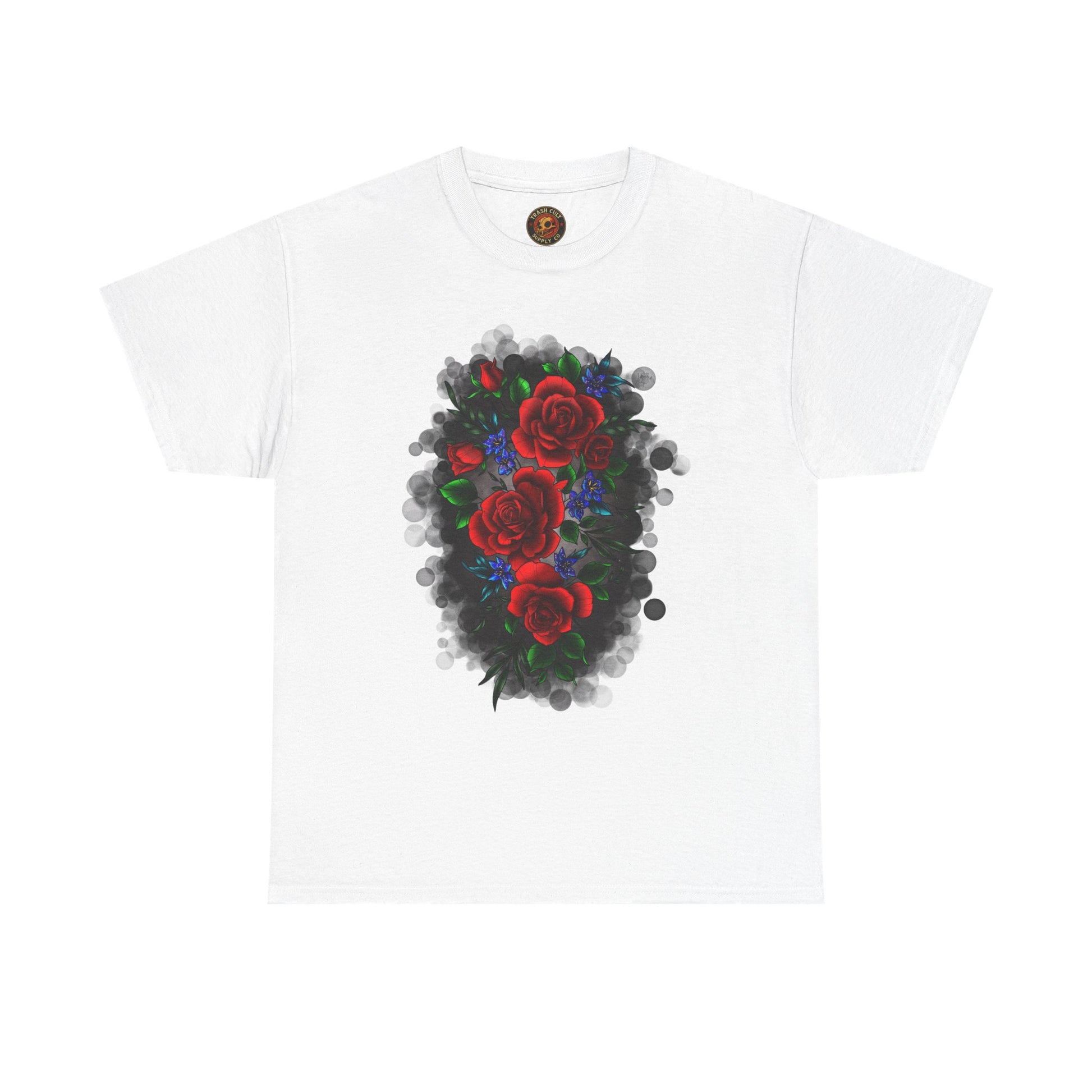 Floral Smoke Tattoo T-Shirt – Lara Davenport x Trash Cult Supply Co. Collab (Gildan 5000)