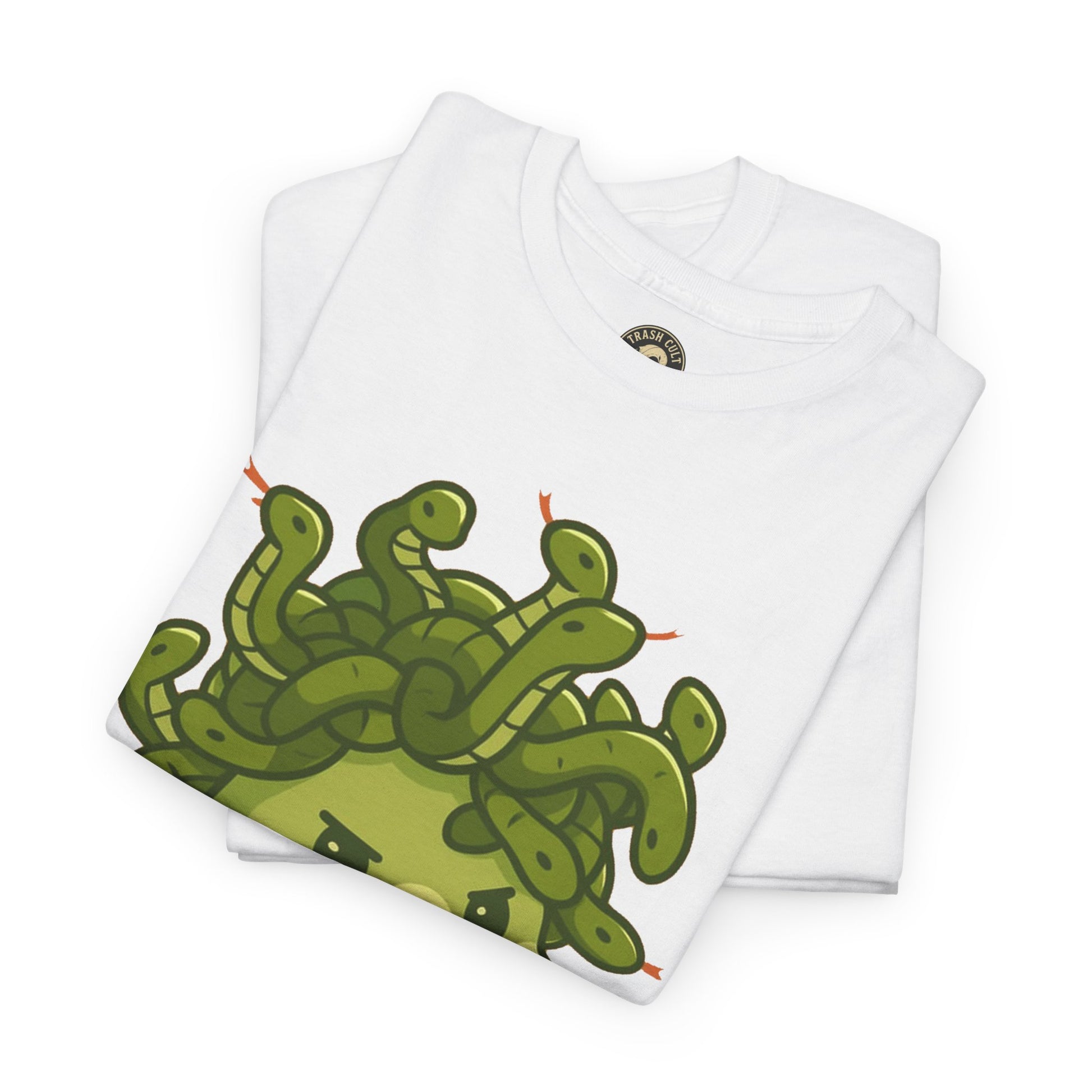 Meow-dusa Funny Cat Medusa T-Shirt – Gildan 5000 Heavy Cotton Tee