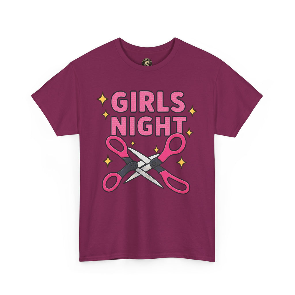 Funny Girls Night Shirt – Lesbian Humor Tee – Pink Scissors Graphic on Gildan 5000