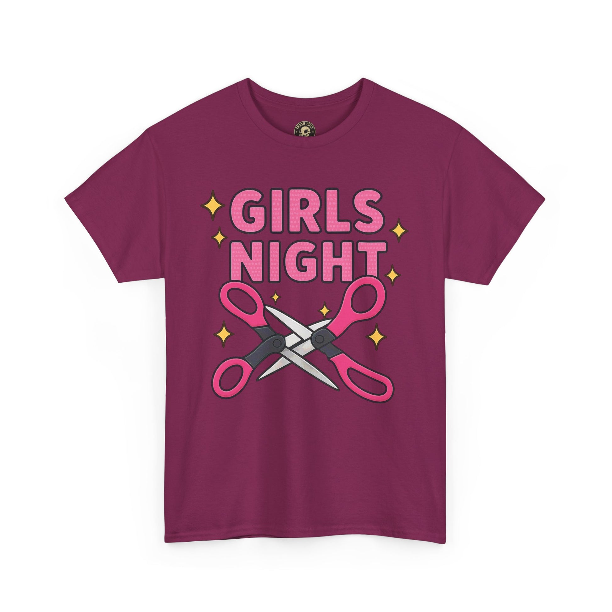 Funny Girls Night Shirt – Lesbian Humor Tee – Pink Scissors Graphic on Gildan 5000