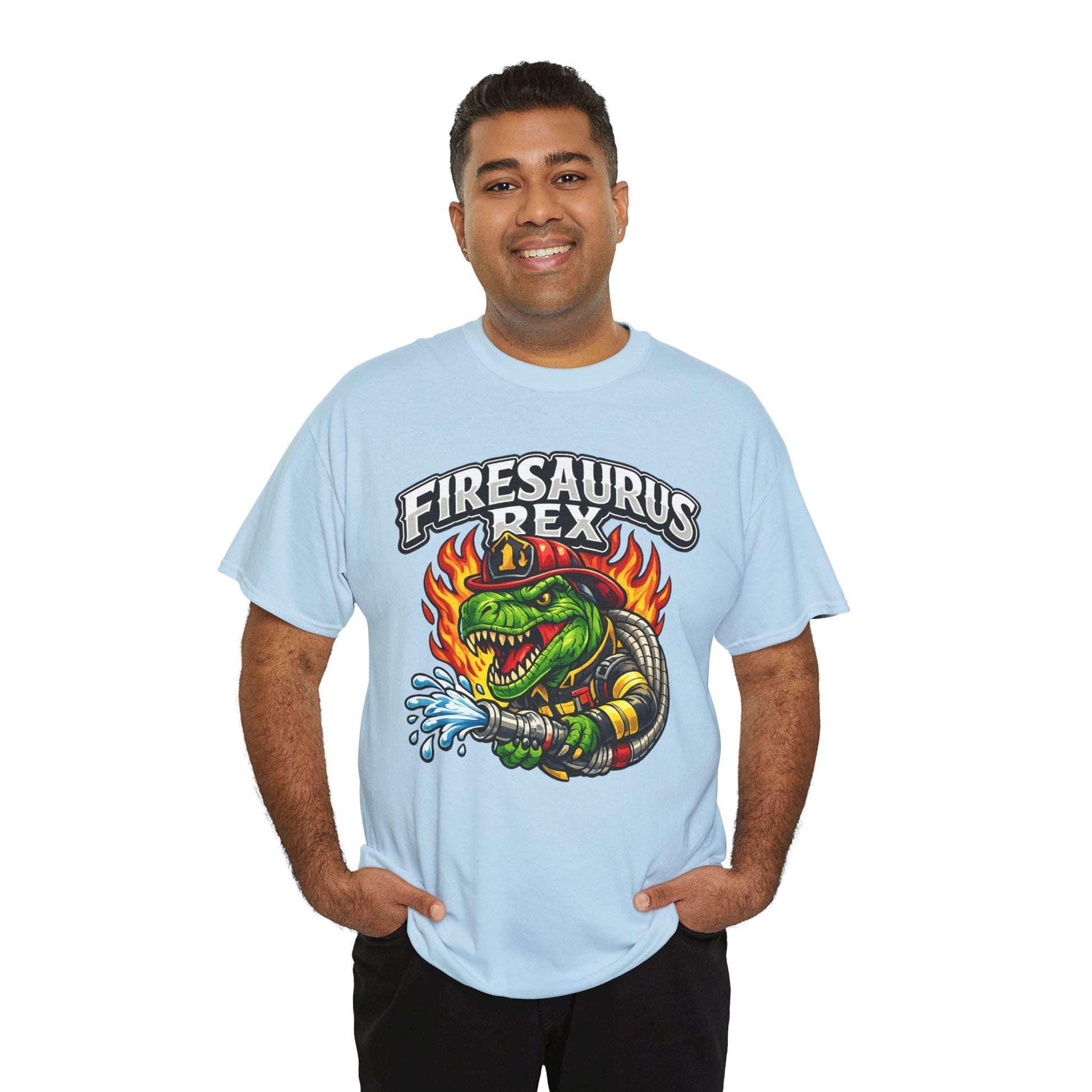 Firesaurus Rex T-Shirt — Funny Firefighter Dinosaur Tee