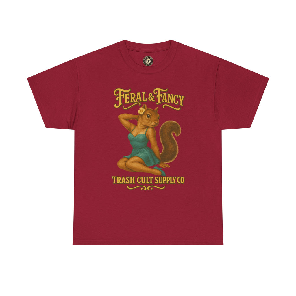 Feral & Fancy Pin-Up Squirrel Shirt – Vintage 1950s Style | Trash Cult Supply Co | Gildan 5000