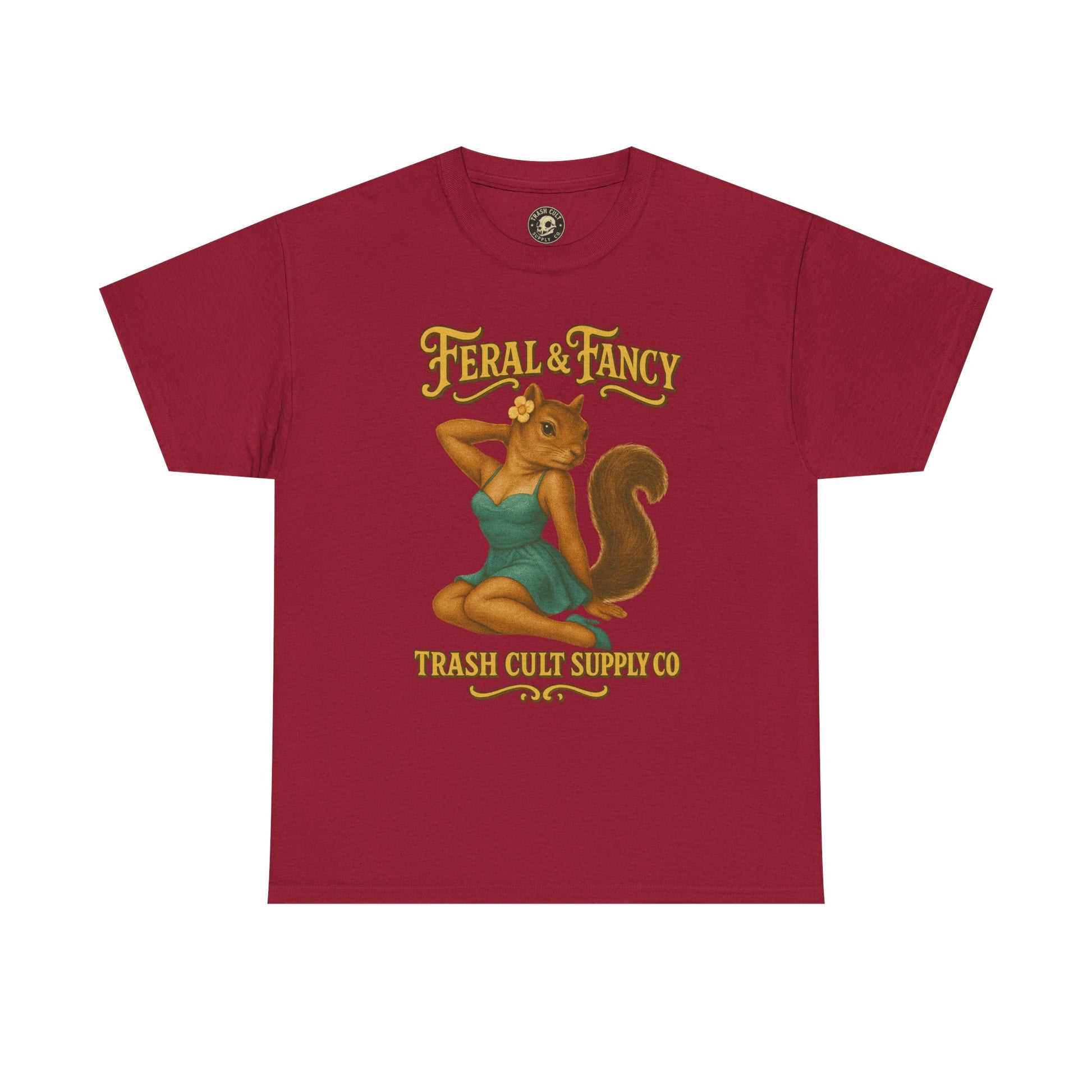 Feral & Fancy Pin-Up Squirrel Shirt – Vintage 1950s Style | Trash Cult Supply Co | Gildan 5000