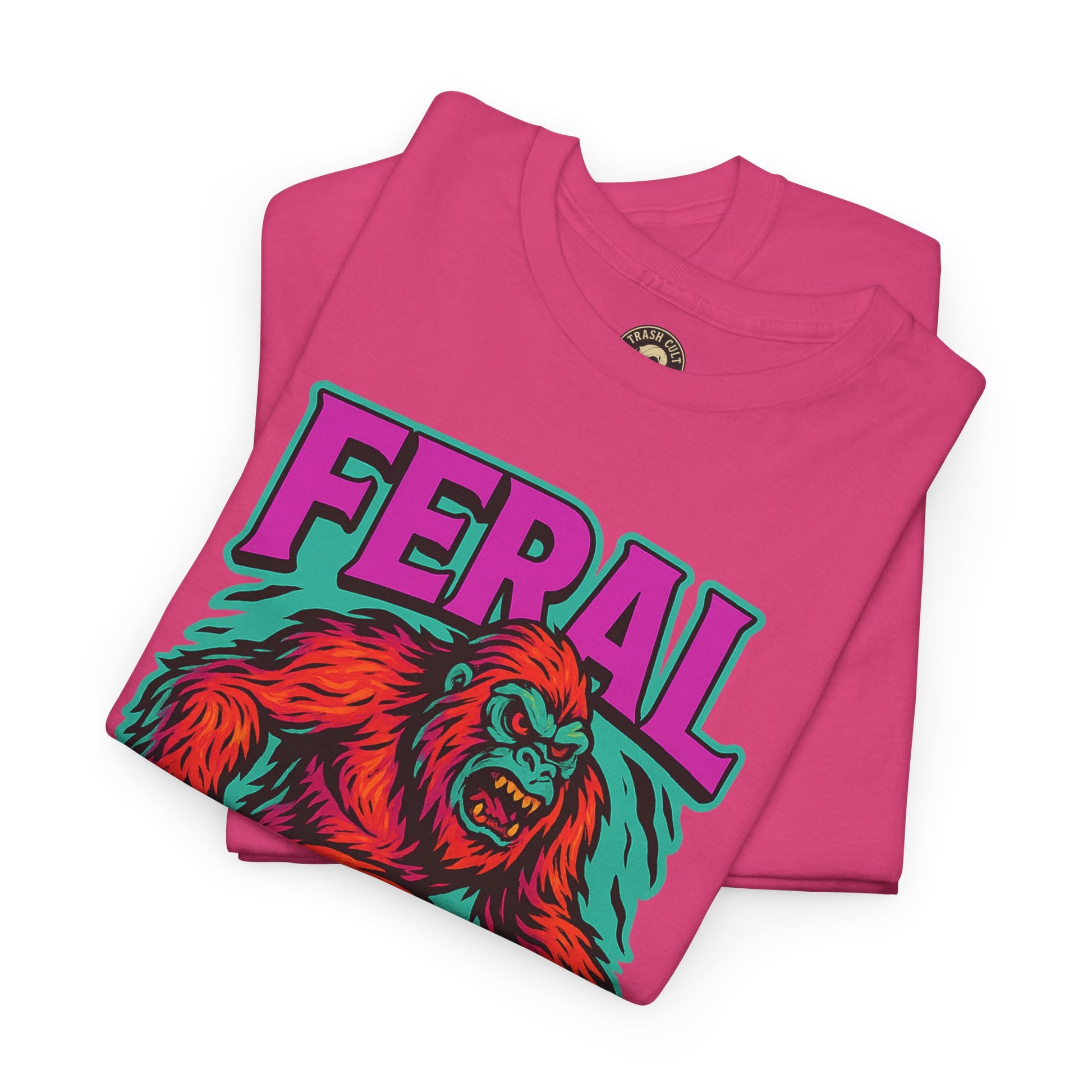 FERAL Bigfoot Shirt – Trashcore Bold Colors | Trash Cult Supply Co | Gildan 5000 Tee