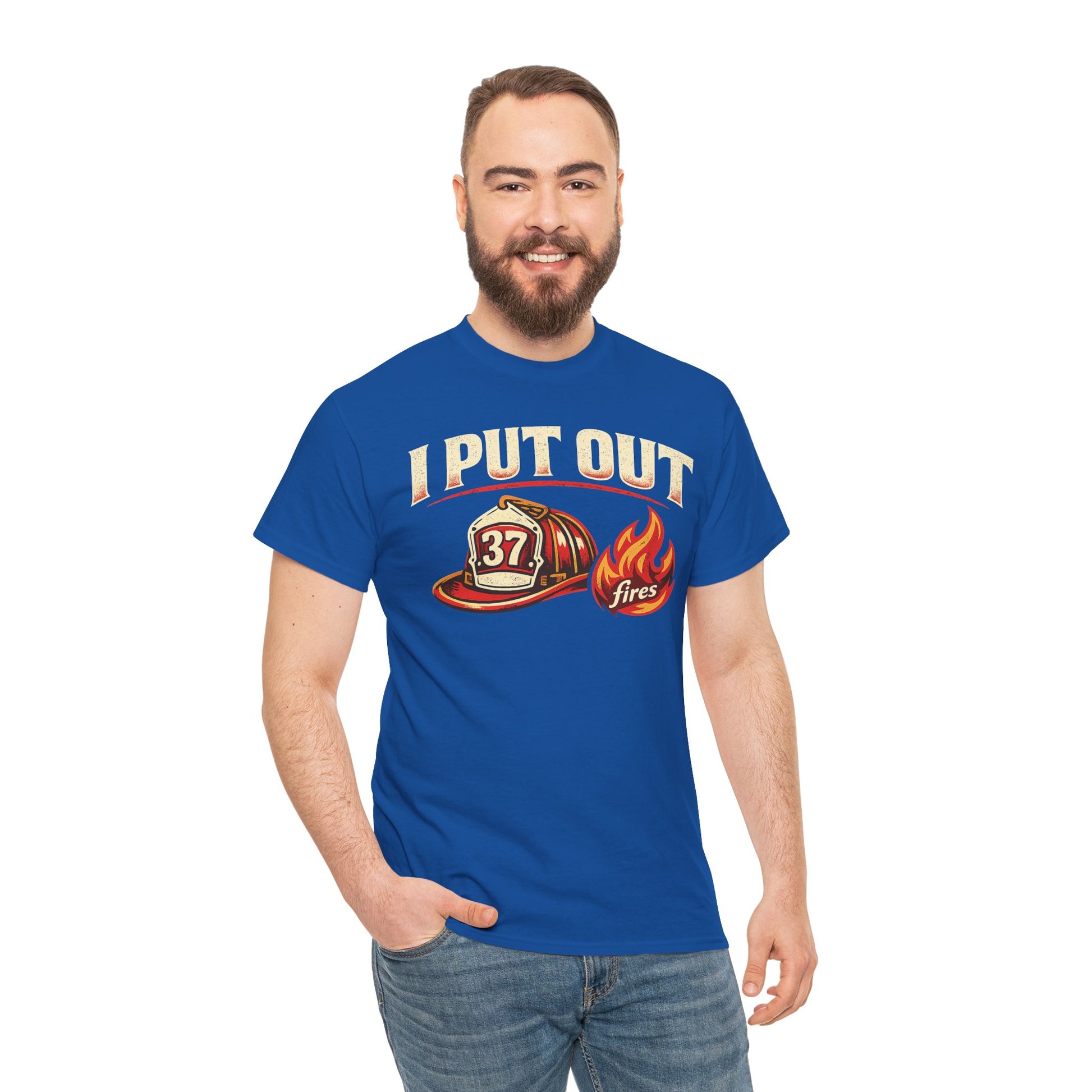 Firefighter Tee — "I Put Out Fires" Helmet Graphic