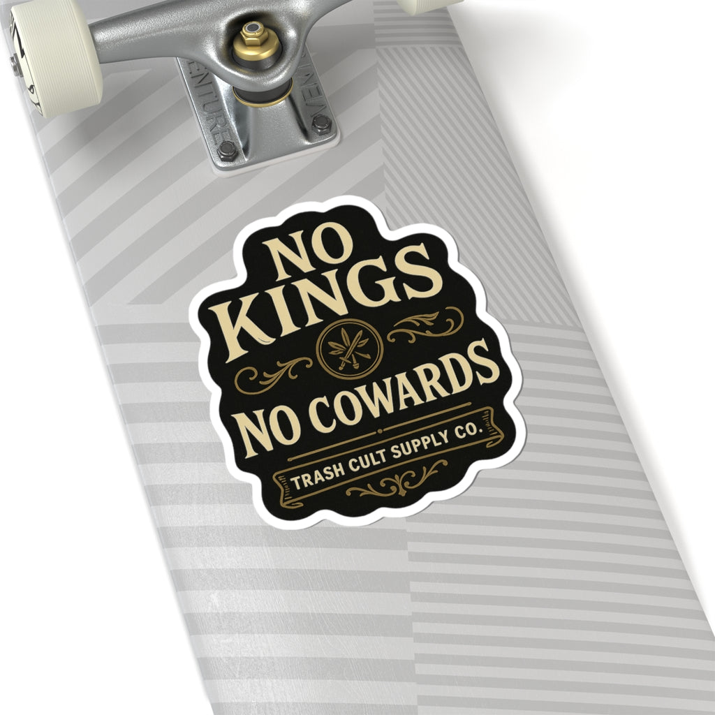 No Kings, No Cowards Sticker – Vintage Vigilante | Trash Cult Supply Co.