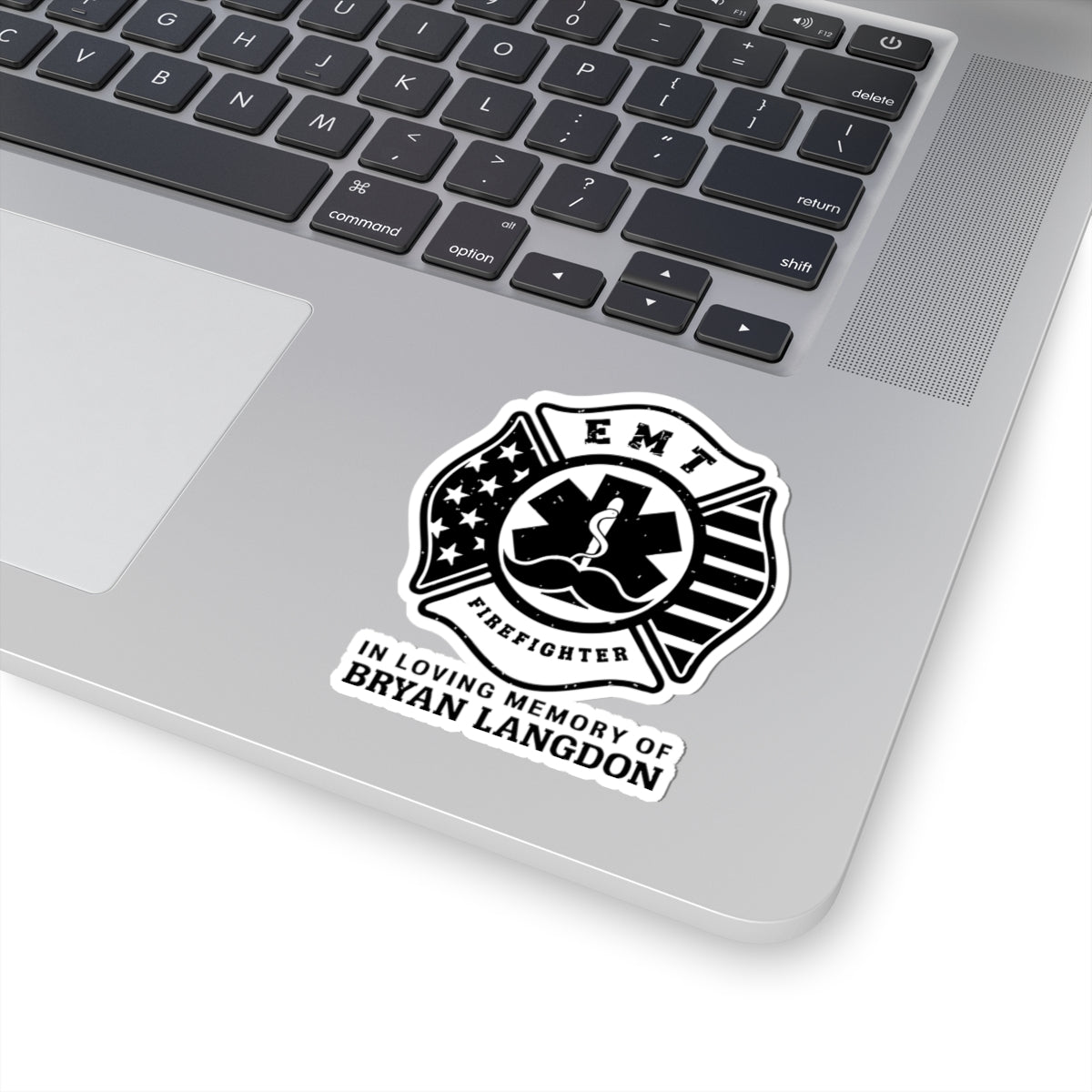 Custom Firefighter Memorial Sticker, In Loving Memory of Bryan Langdon, EMT Tribute, Emergency Services Decor, First Responder Vinyl Decal